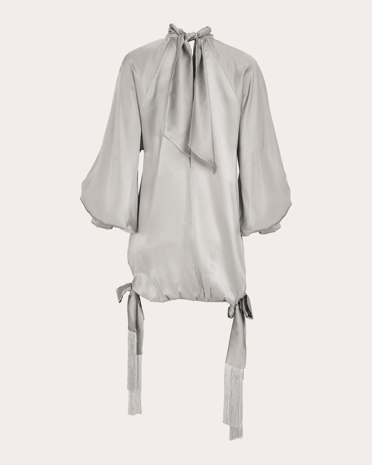Tide Draped Silk Tie Mini Dress
