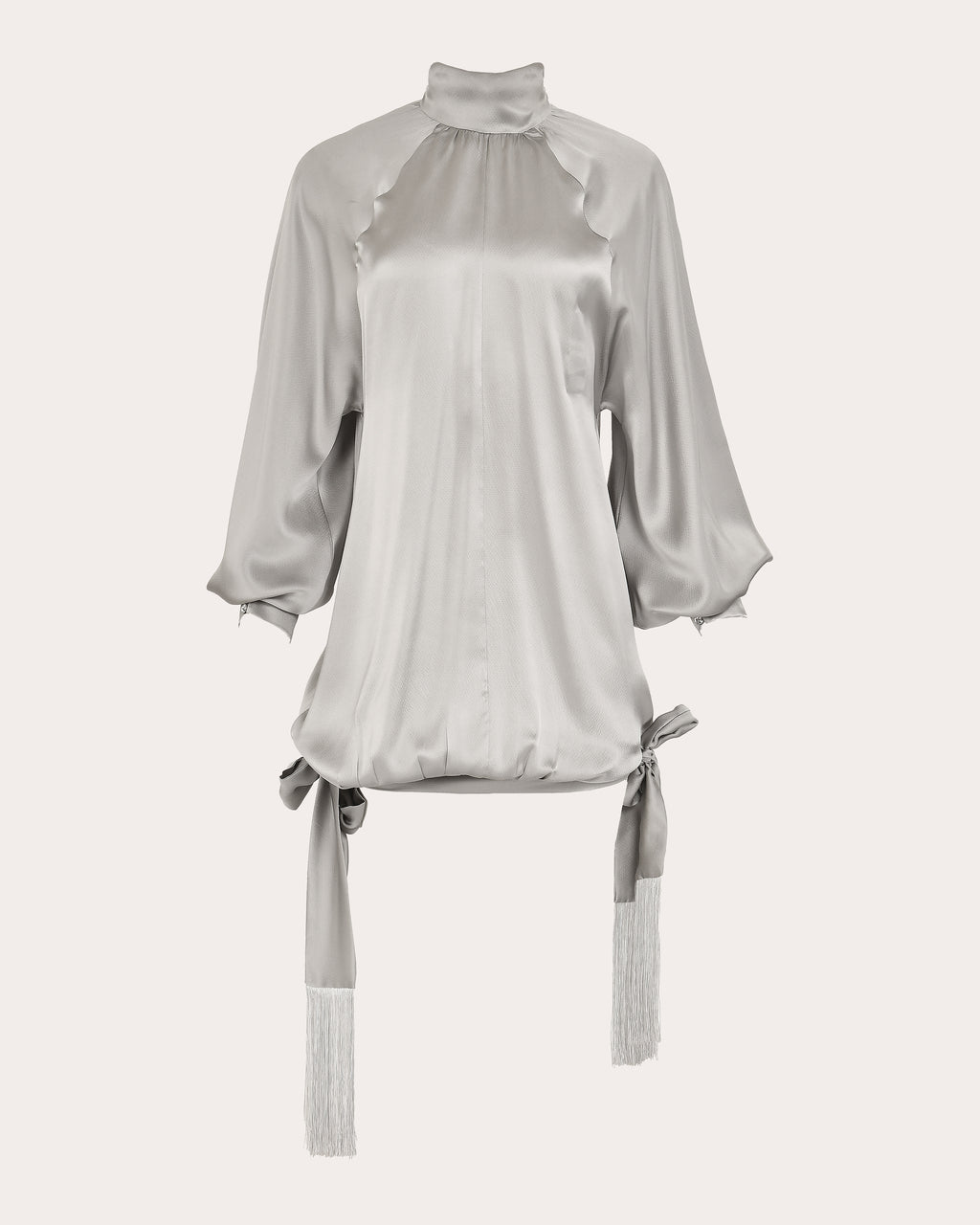 Tide Draped Silk Tie Mini Dress