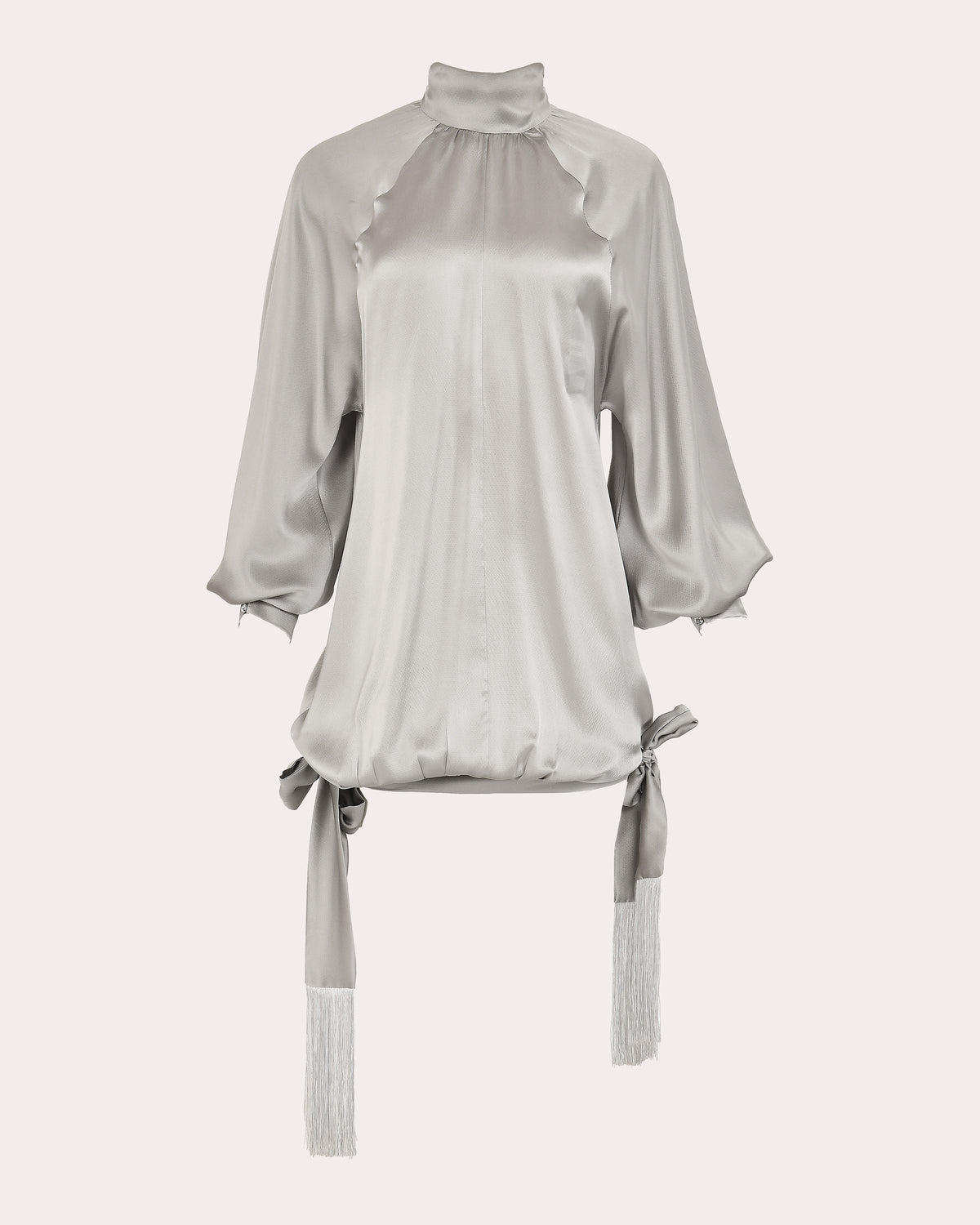 Tide Draped Silk Tie Mini Dress