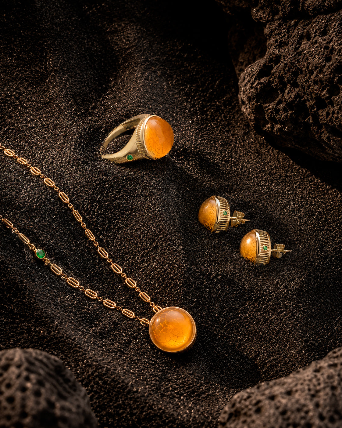 Citrine Torus Stud Earrings