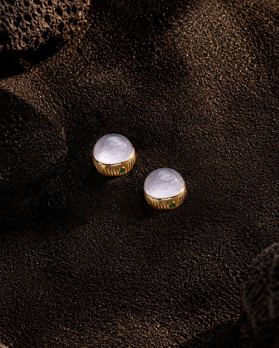 Crystal Quartz Torus Stud Earrings
