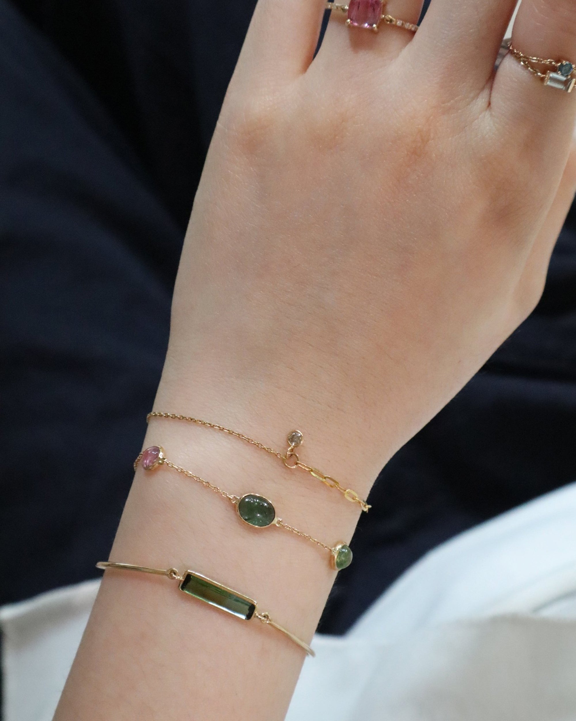 Tourmaline Cabochon Candy Bracelet