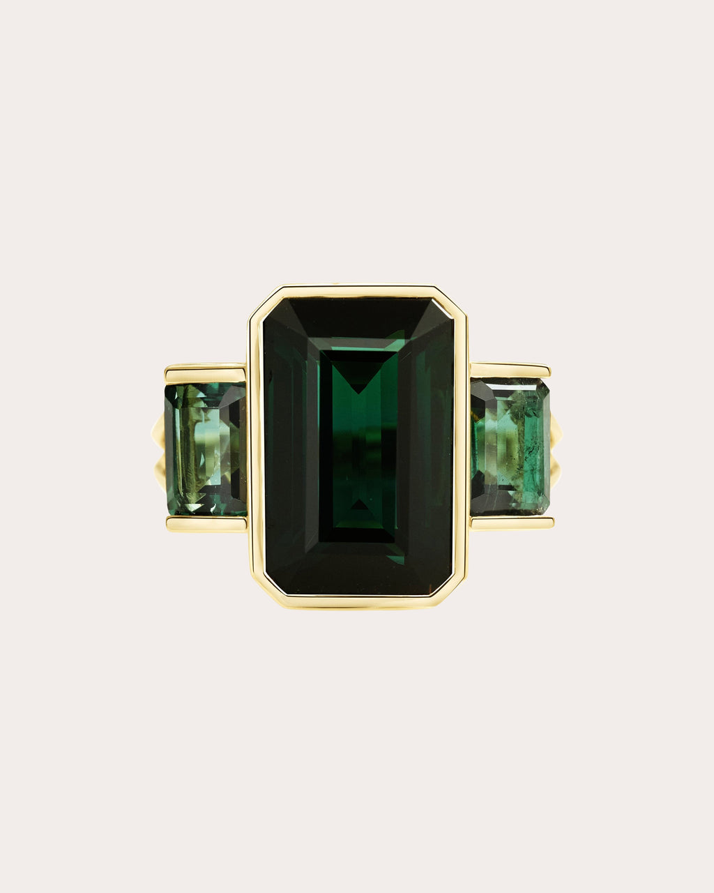 Tourmaline & 18k Gold Supreme Bar Ring