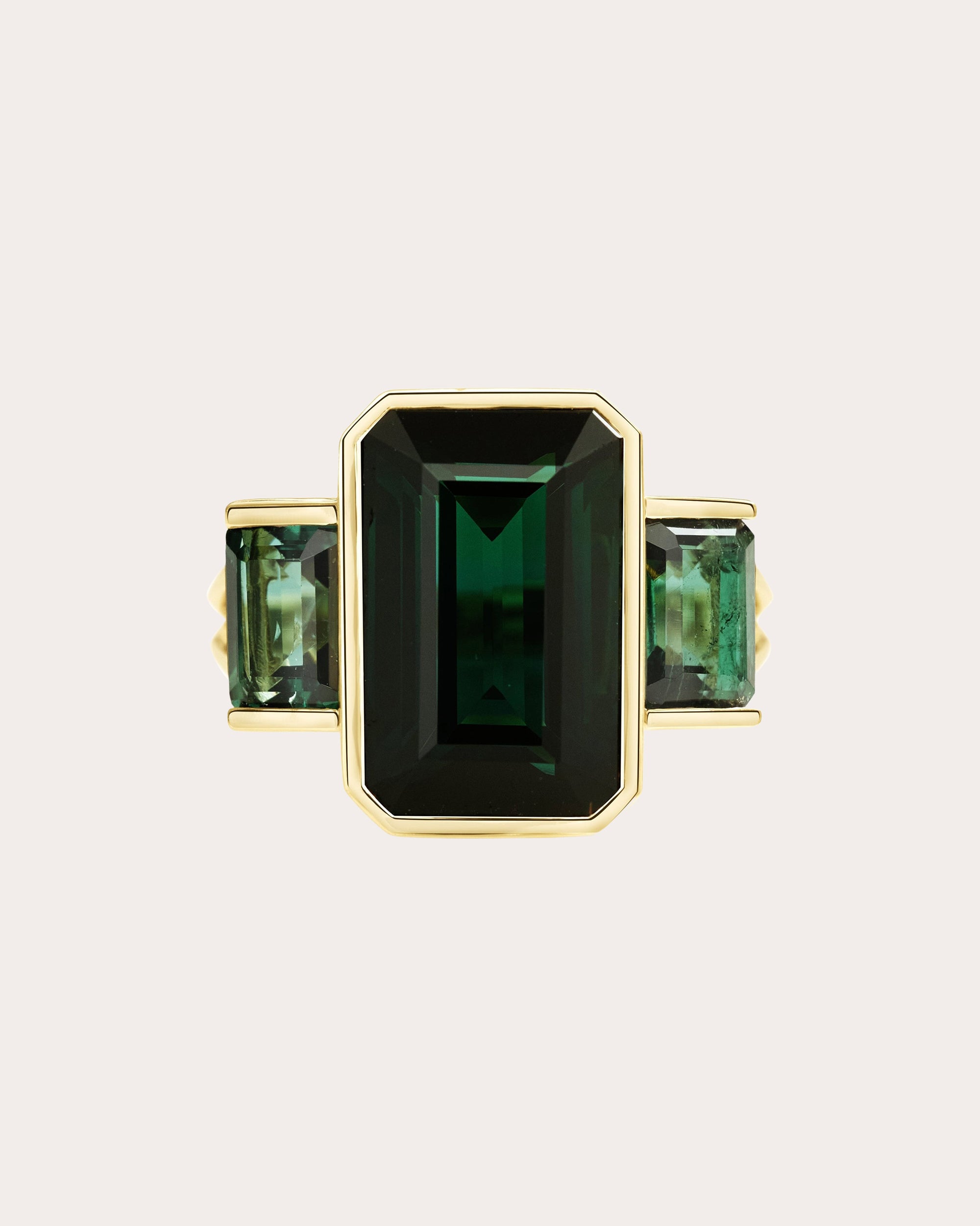 Tourmaline & 18k Gold Supreme Bar Ring