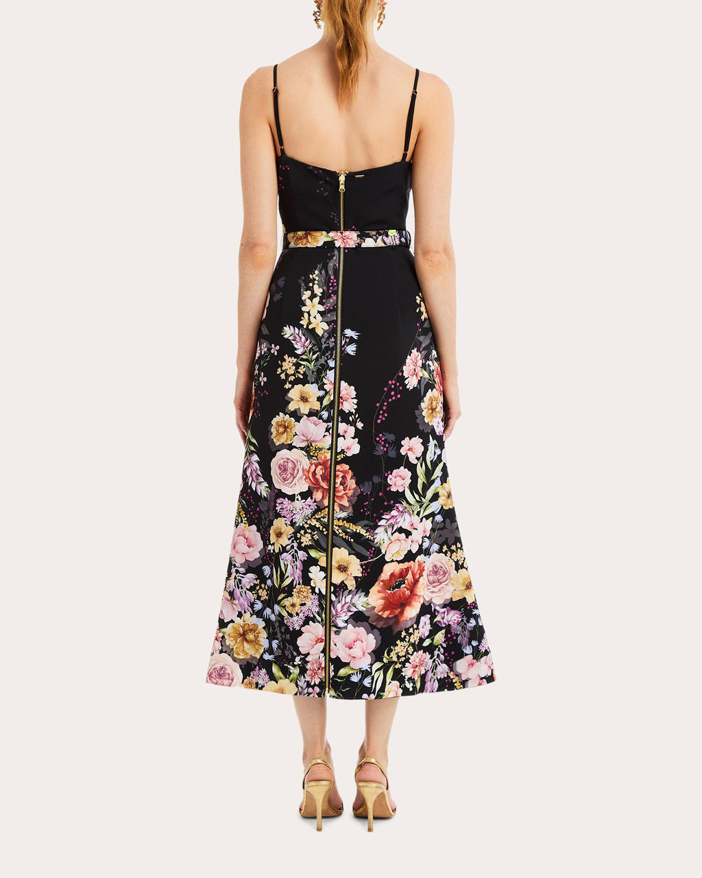 Tropez Floral Reversible Flared Midi Dress