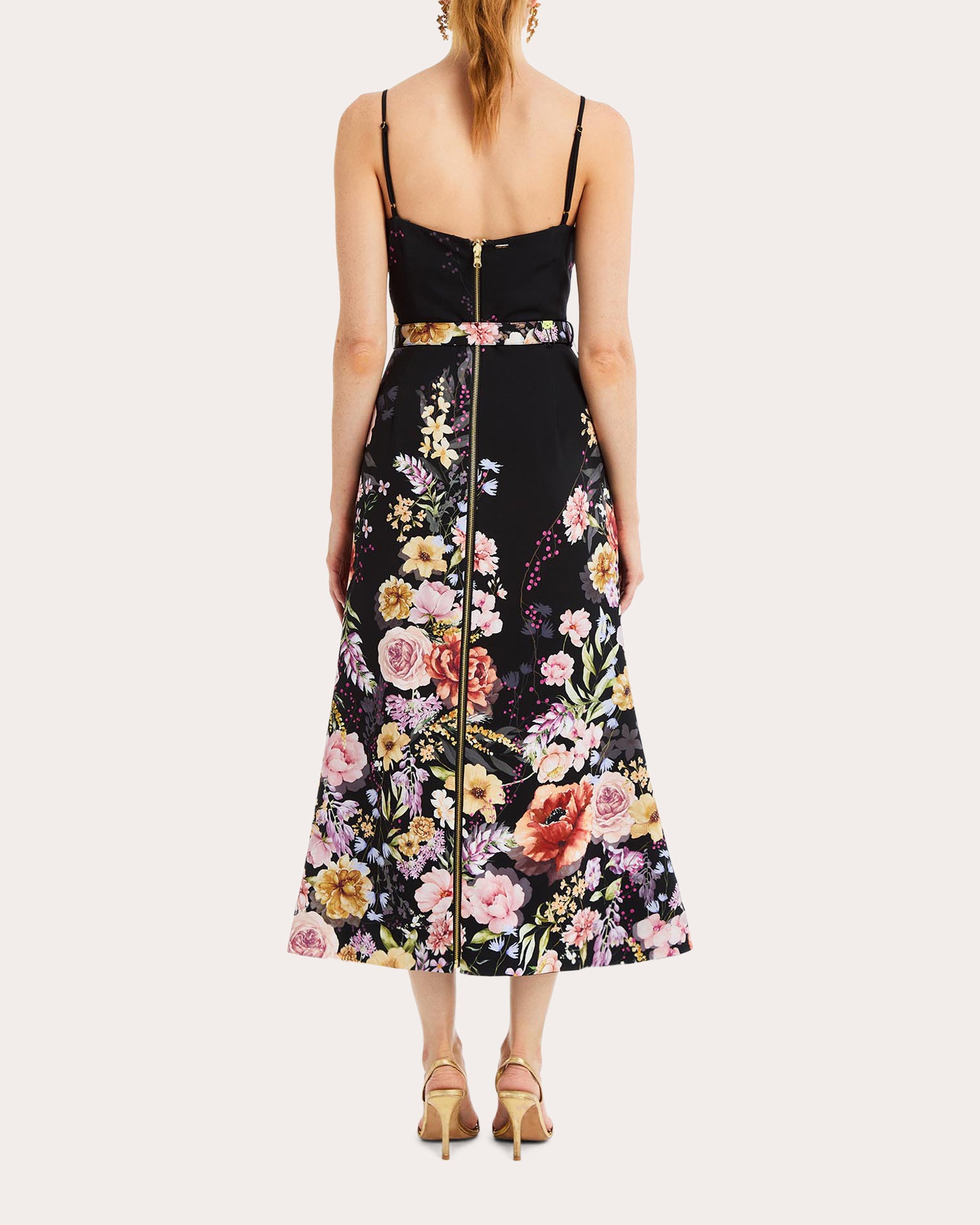 Tropez Floral Reversible Flared Midi Dress