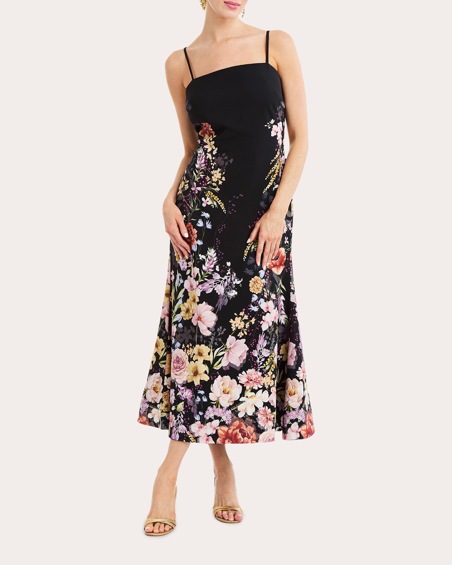 Tropez Floral Reversible Flared Midi Dress