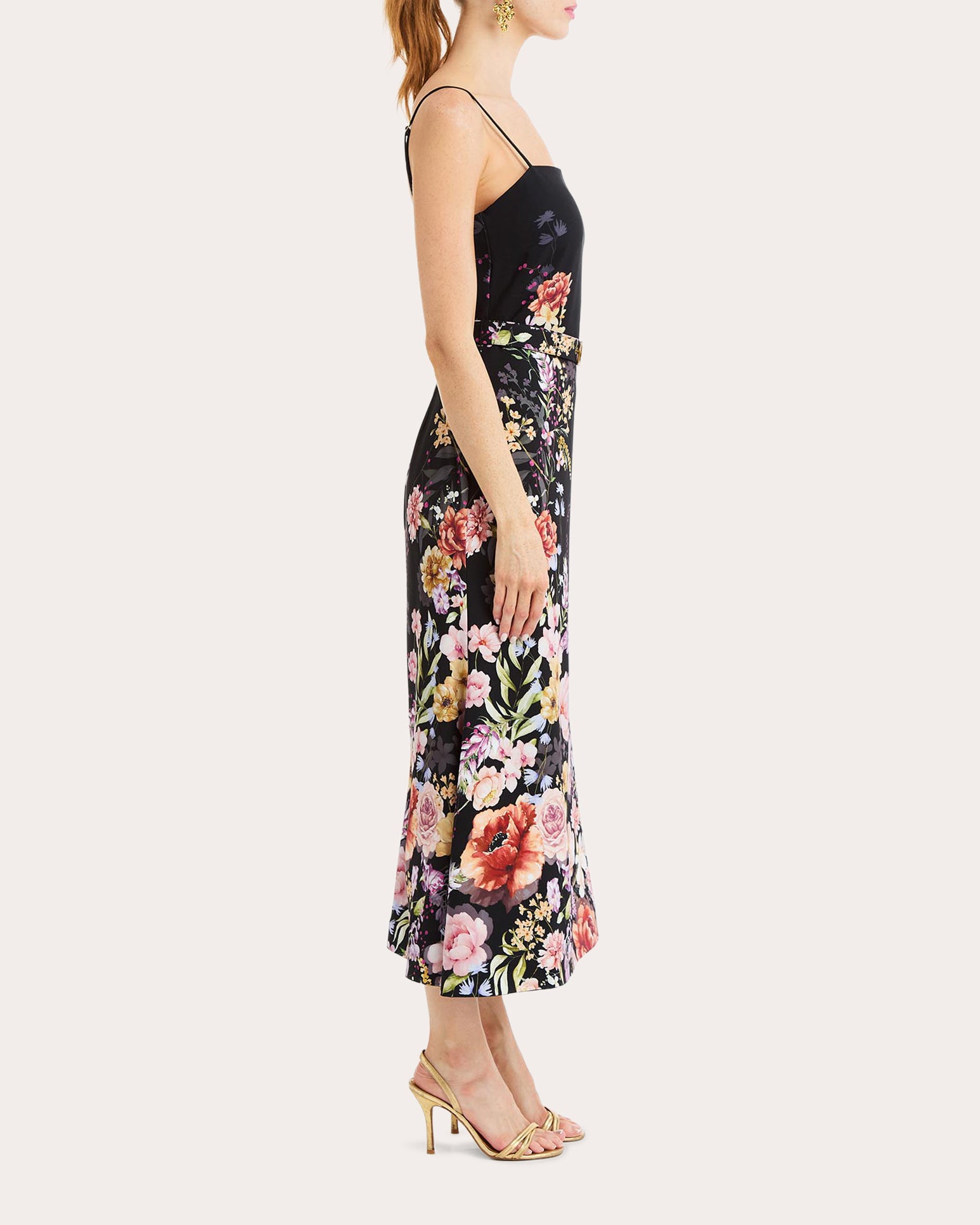 Tropez Floral Reversible Flared Midi Dress
