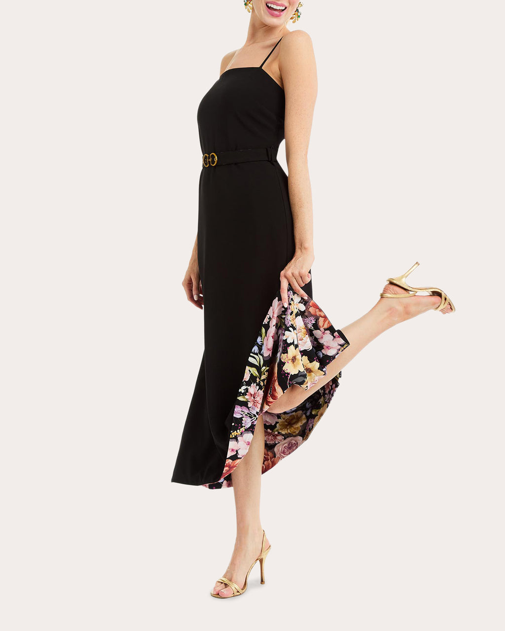 Tropez Floral Reversible Flared Midi Dress