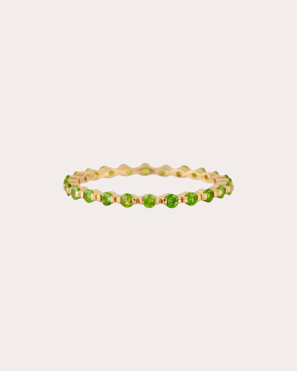 Tsavorite & 18k Gold Infinity Ring