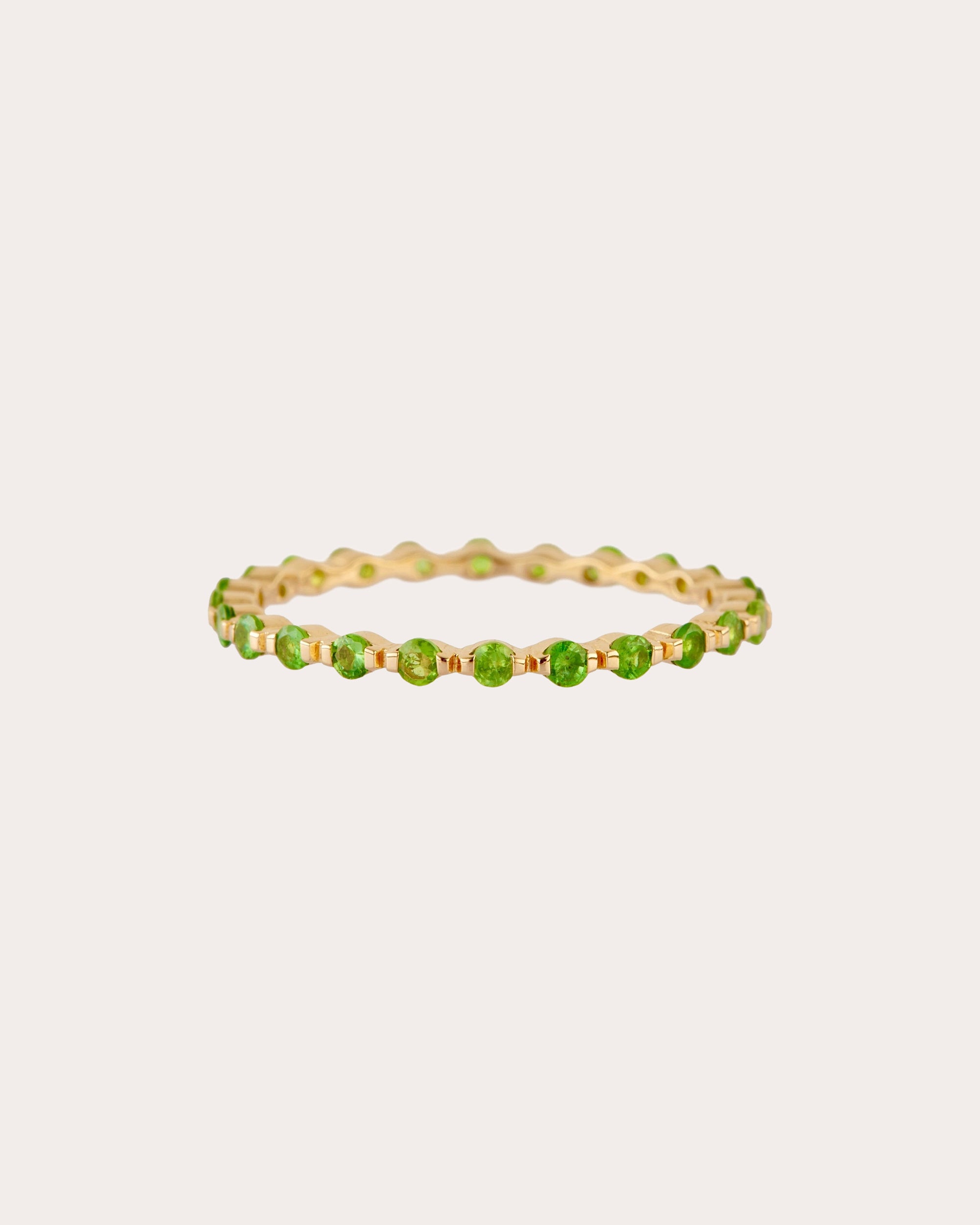Tsavorite & 18k Gold Infinity Ring