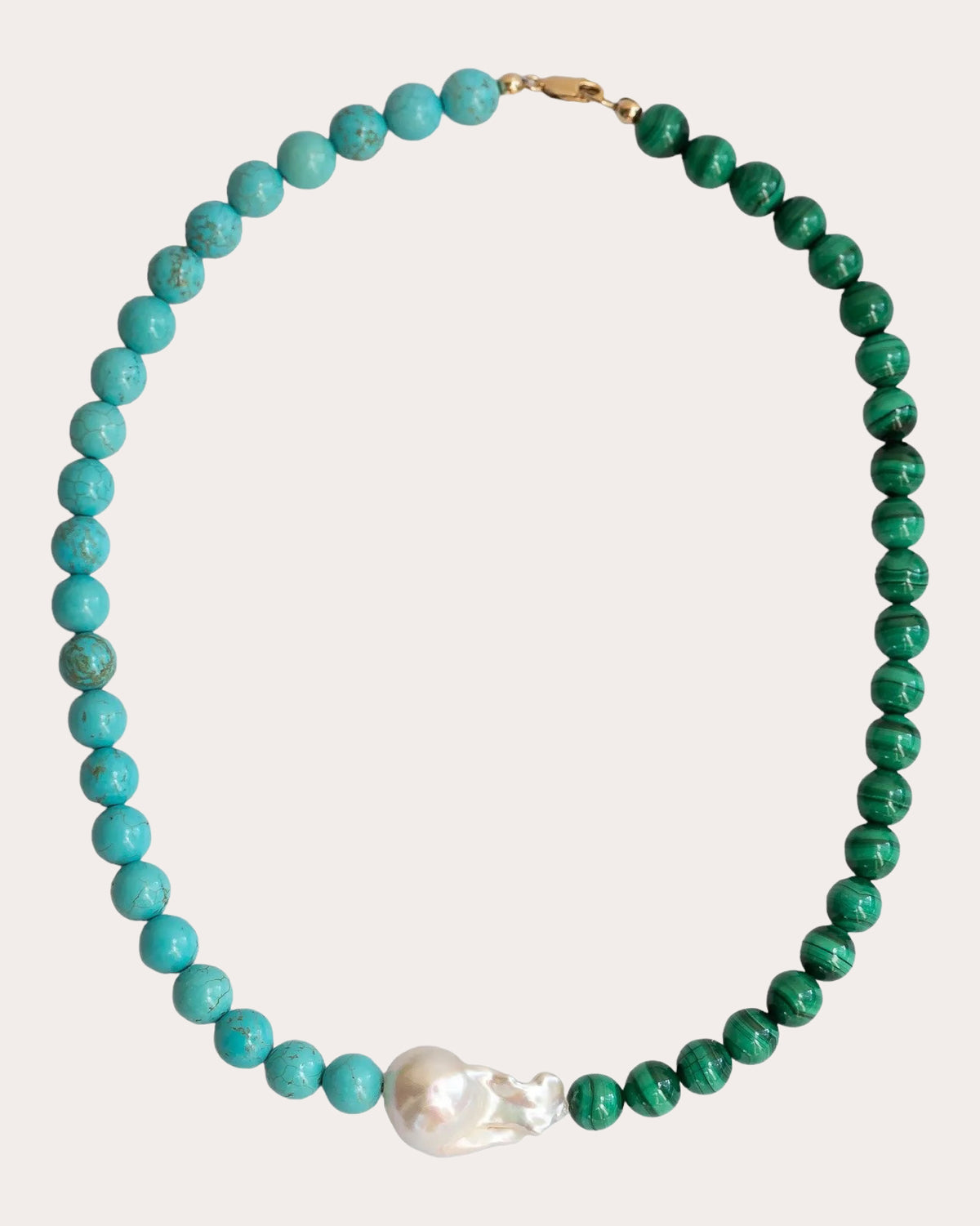 Baroque Pearl Beaded Gemstone Necklace