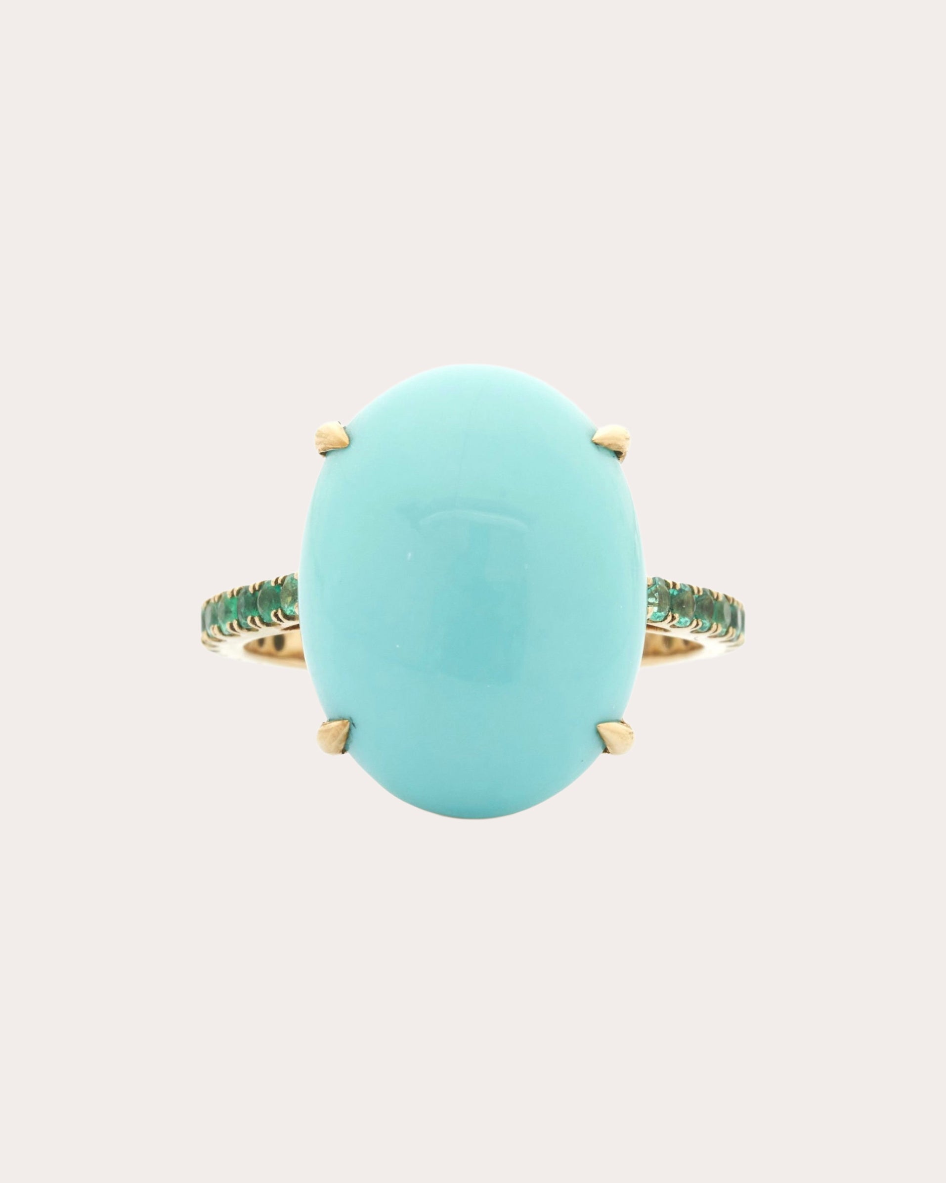 Turquoise & Emerald Globe Ring