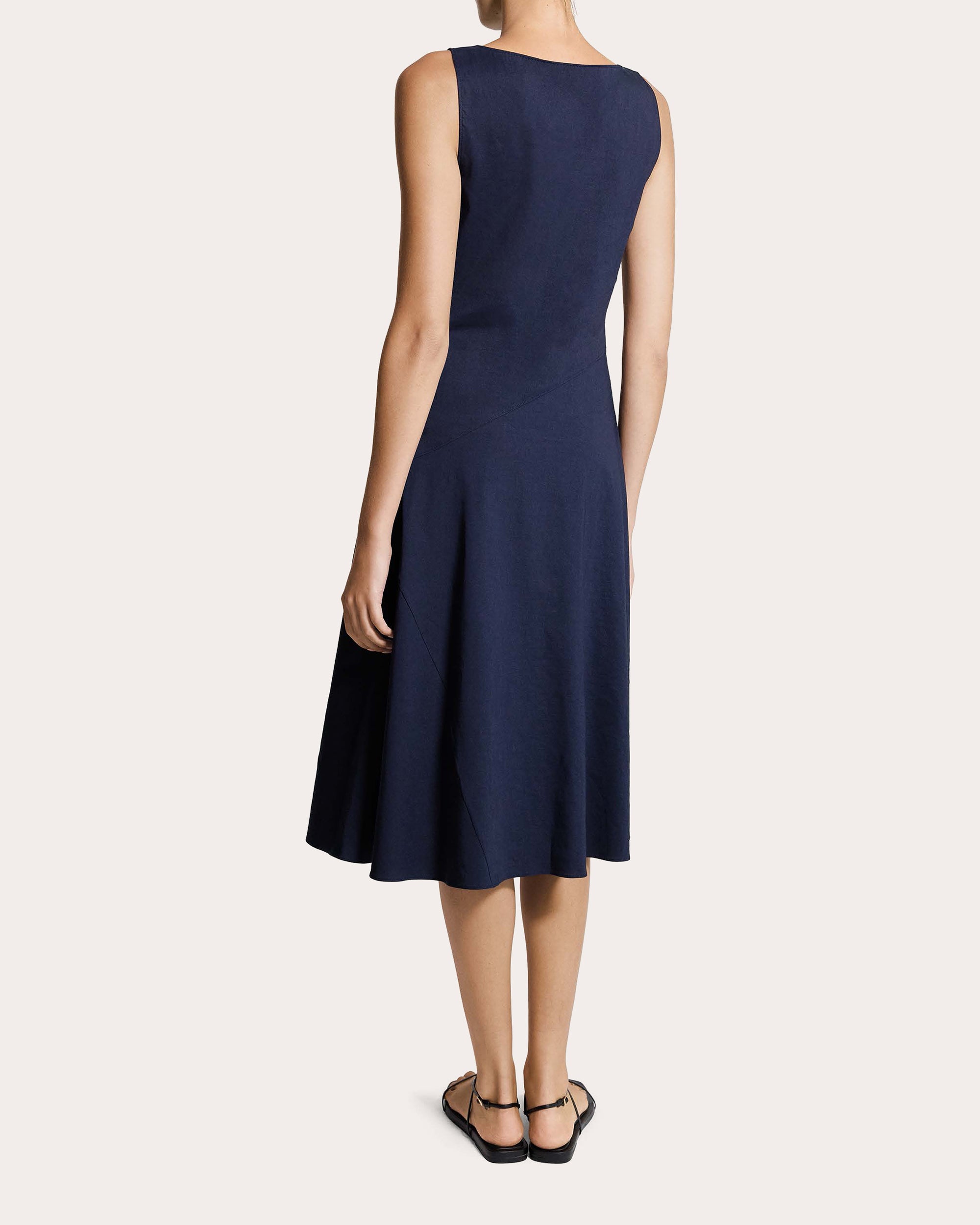 linen bias cut dress Bias-Cut Linen Dress VERED