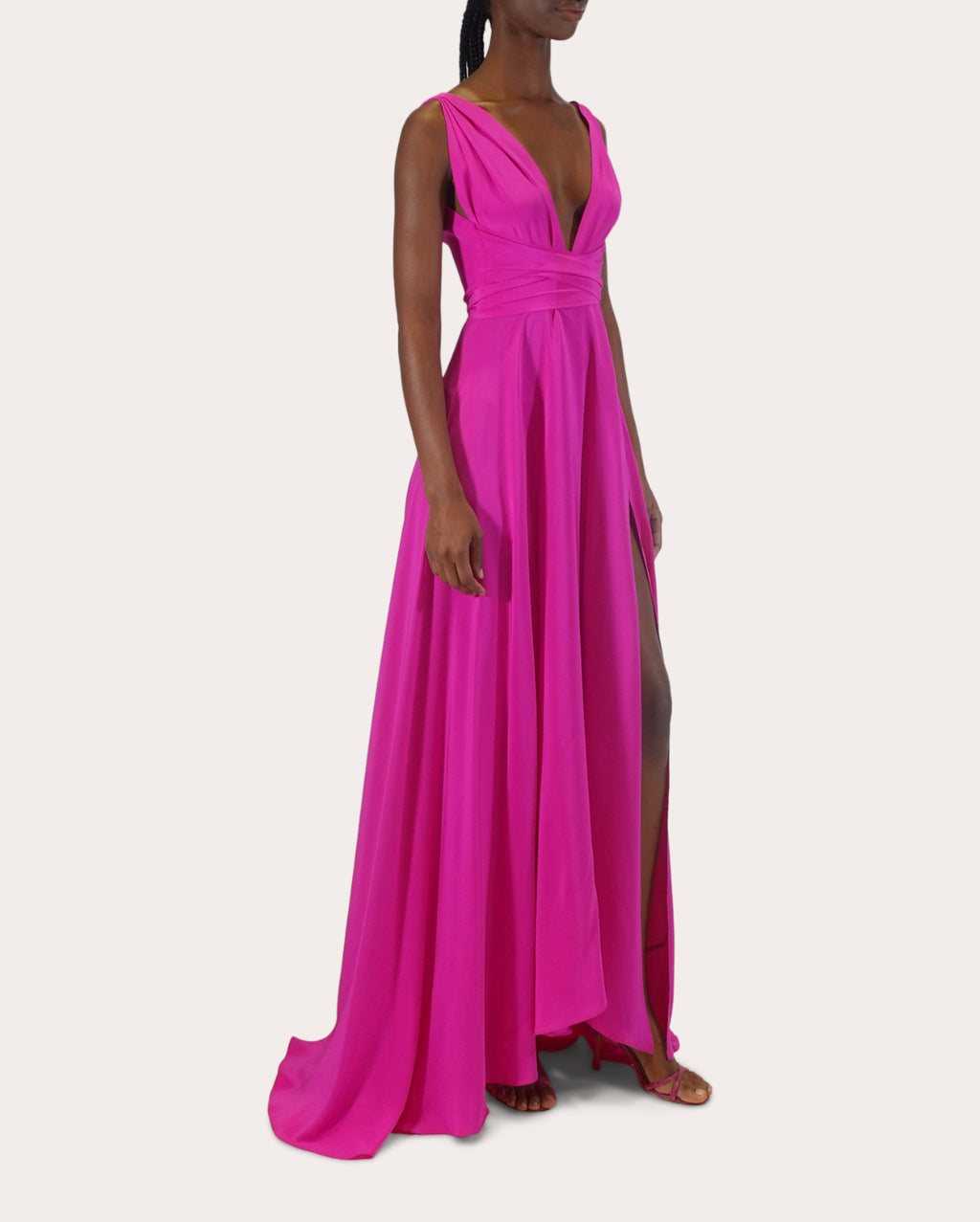 Cirrus Silk Charmeuse Belted Gown