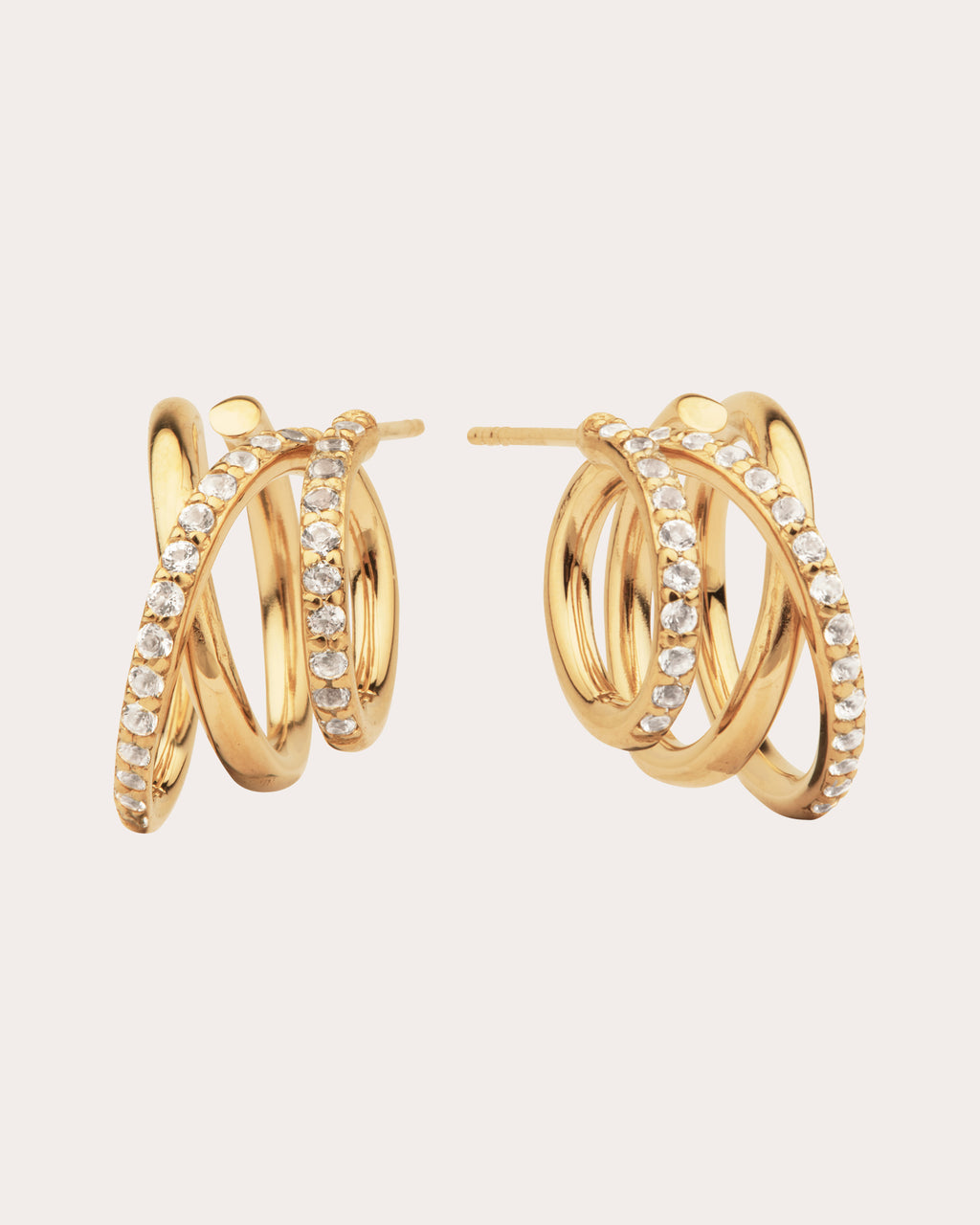 White Topaz Flow Stud Earrings