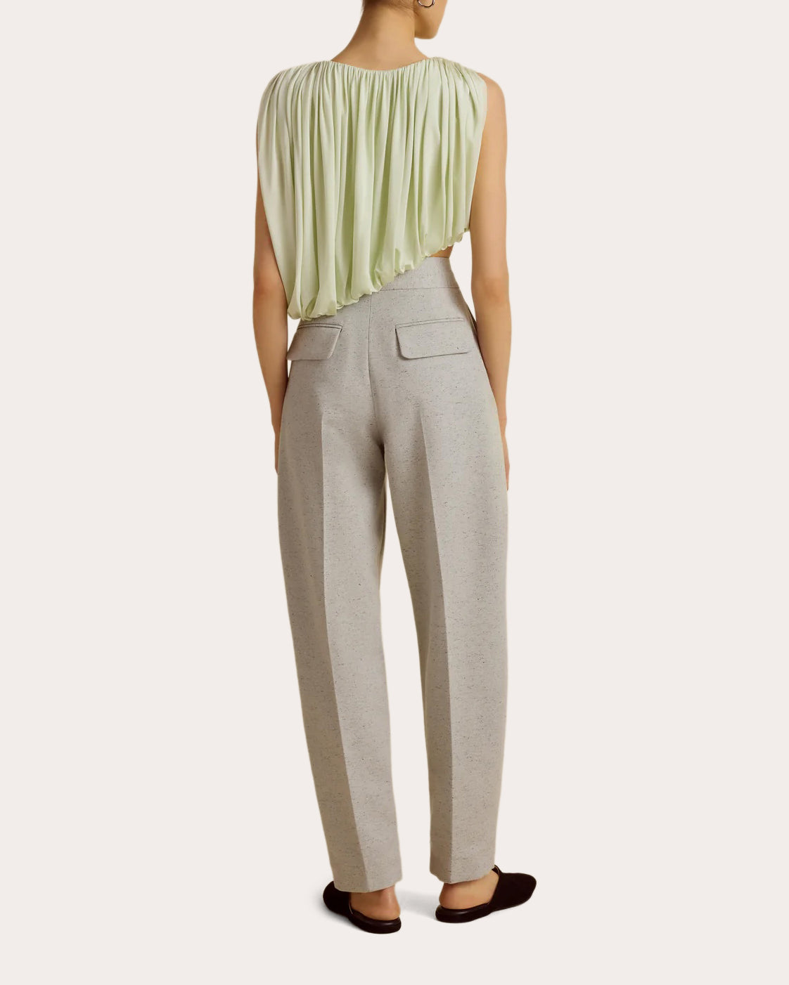 Jersey Gathered Drape Asymmetric Crop Top | Olivela