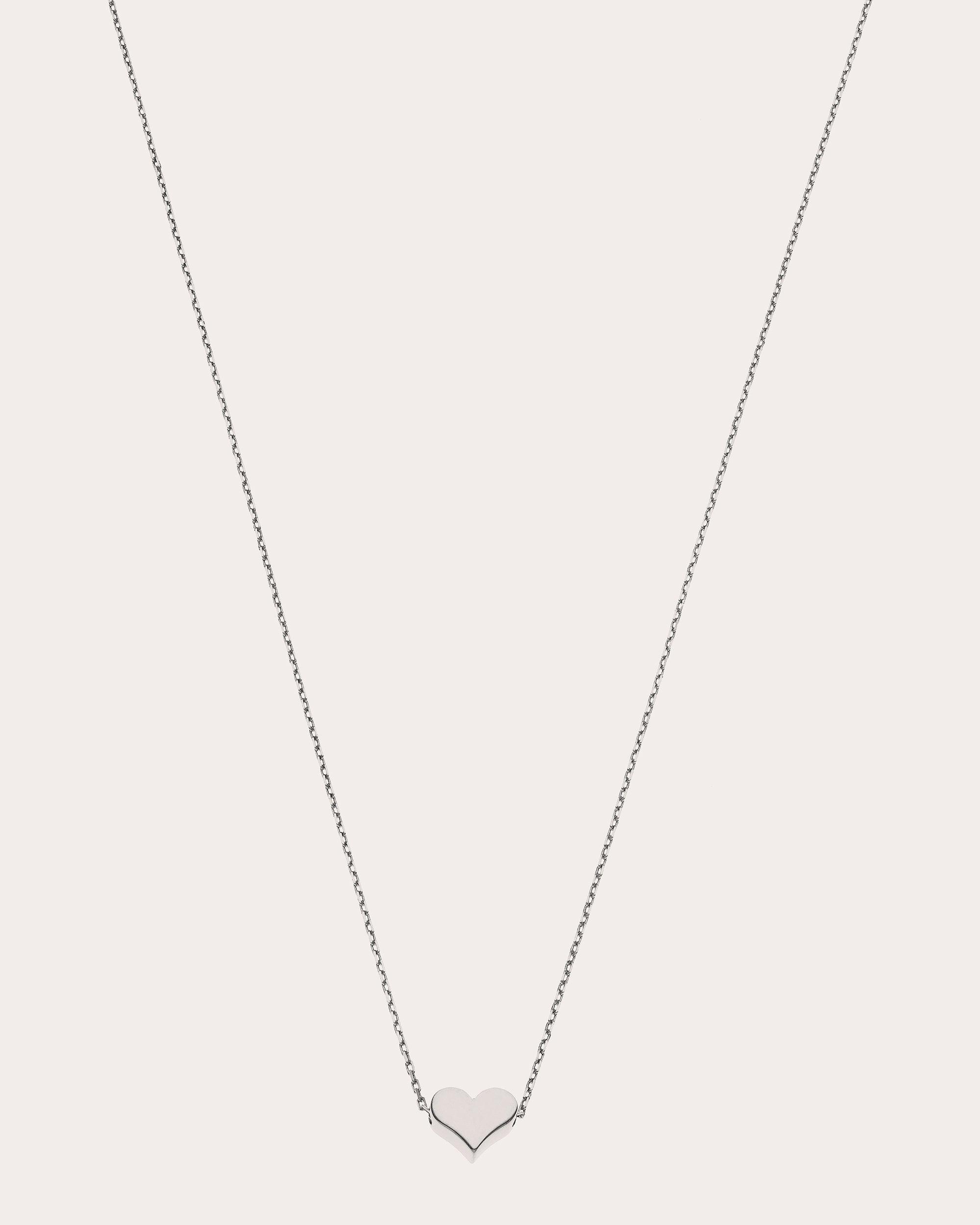 18k White Gold Heart Pendant Necklace