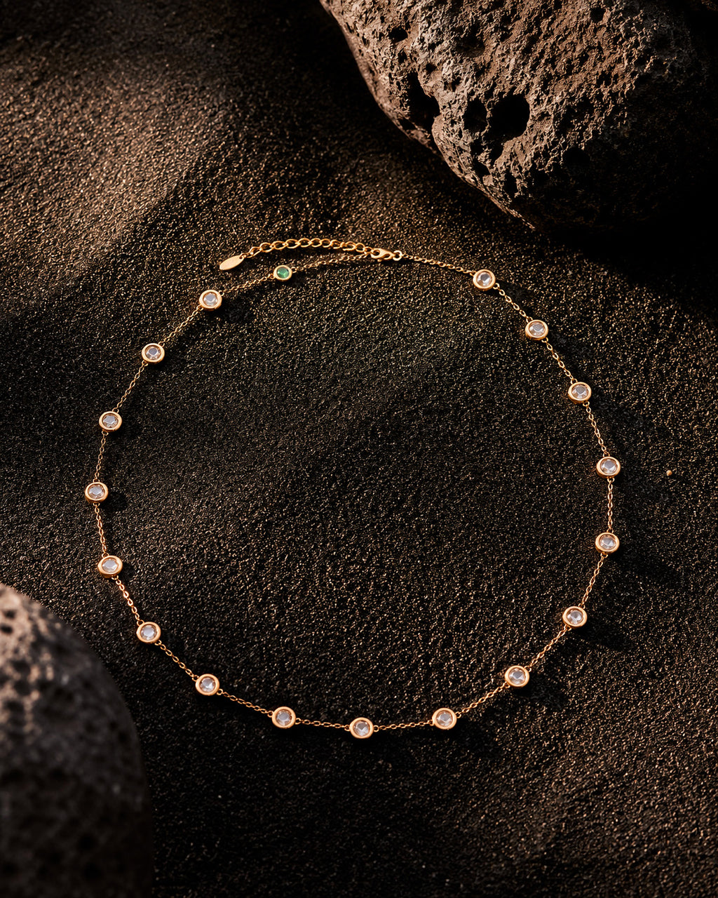 Crystal Quartz Vega Station Necklace