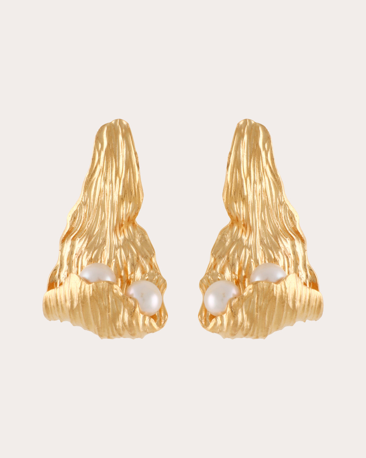 Cultured Pearl Long Petal Drop Earrings