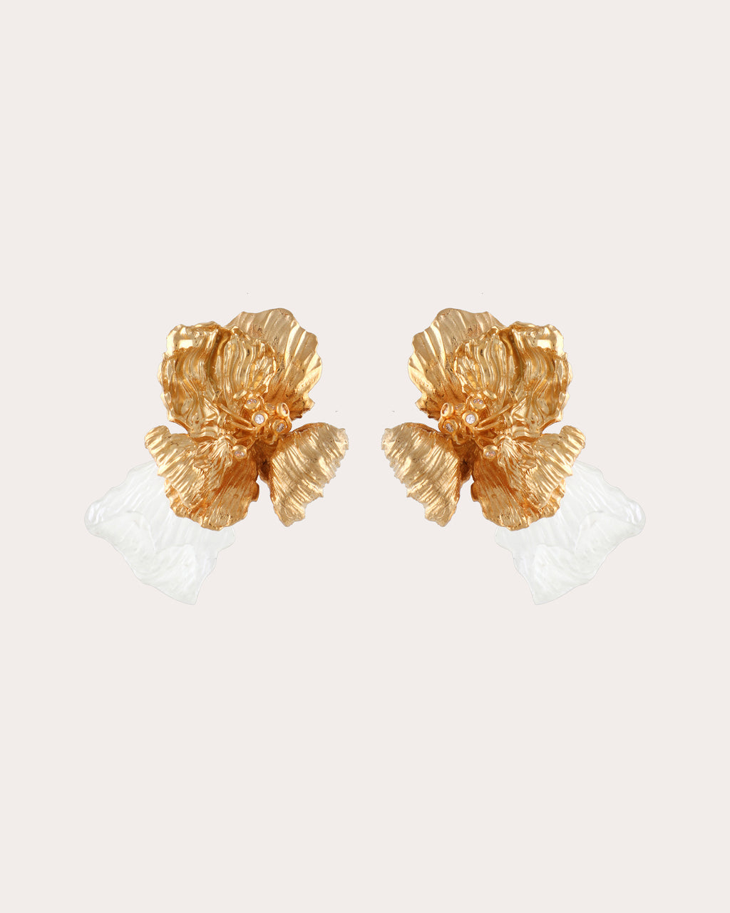 Cubic Zirconia Flower Stud Earrings