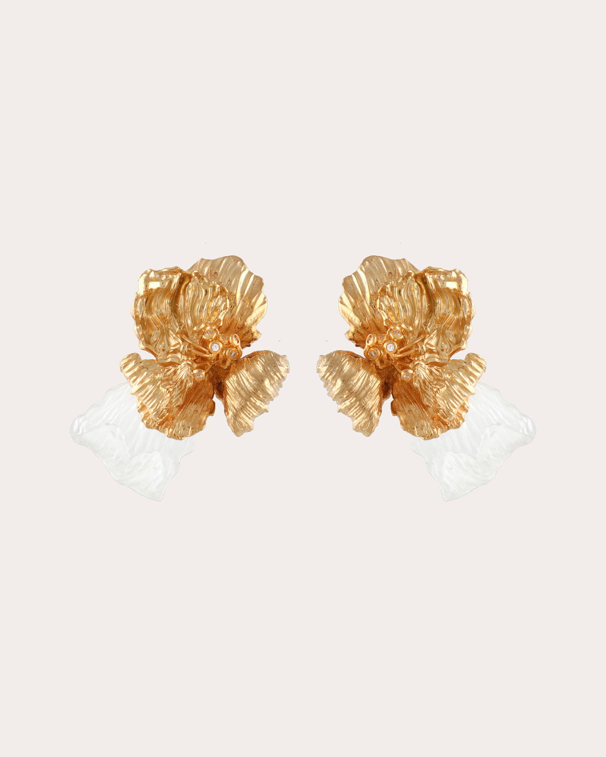 Cubic Zirconia Flower Stud Earrings