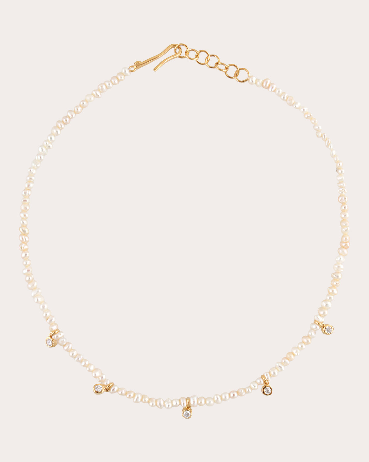 Cultured Pearl Dangling Choker Necklace