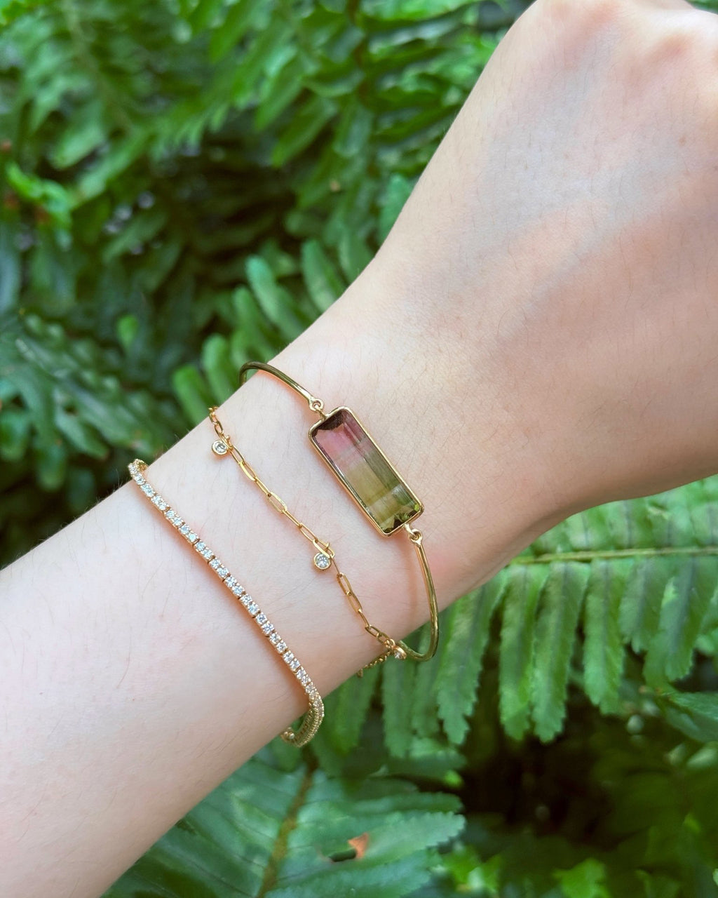 Watermelon Tourmaline Supreme Bar Bangle