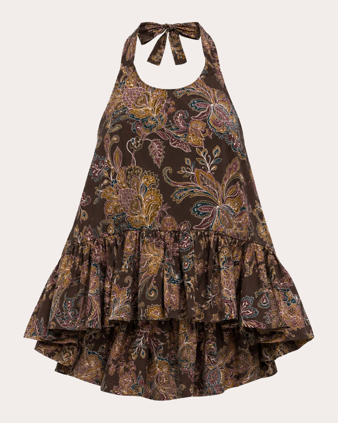 Winston Paisley Poplin High-Low Halter Top
