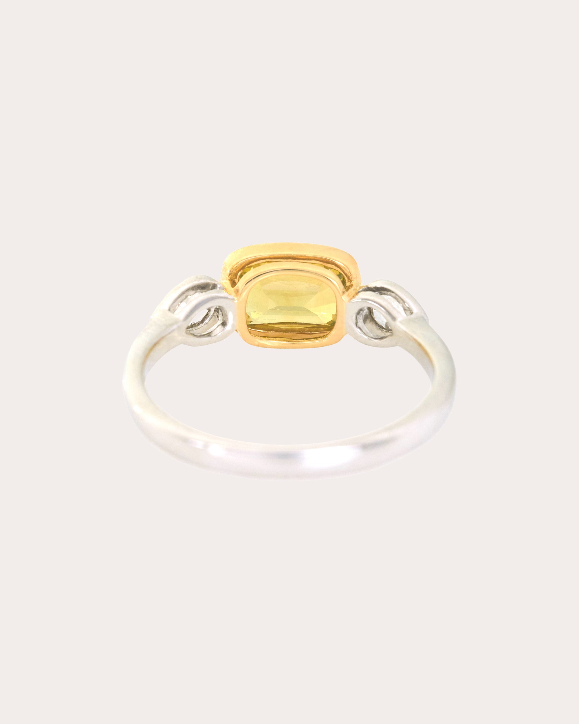 Yellow Chrysoberyl & Diamond Rose-Cut Ring
