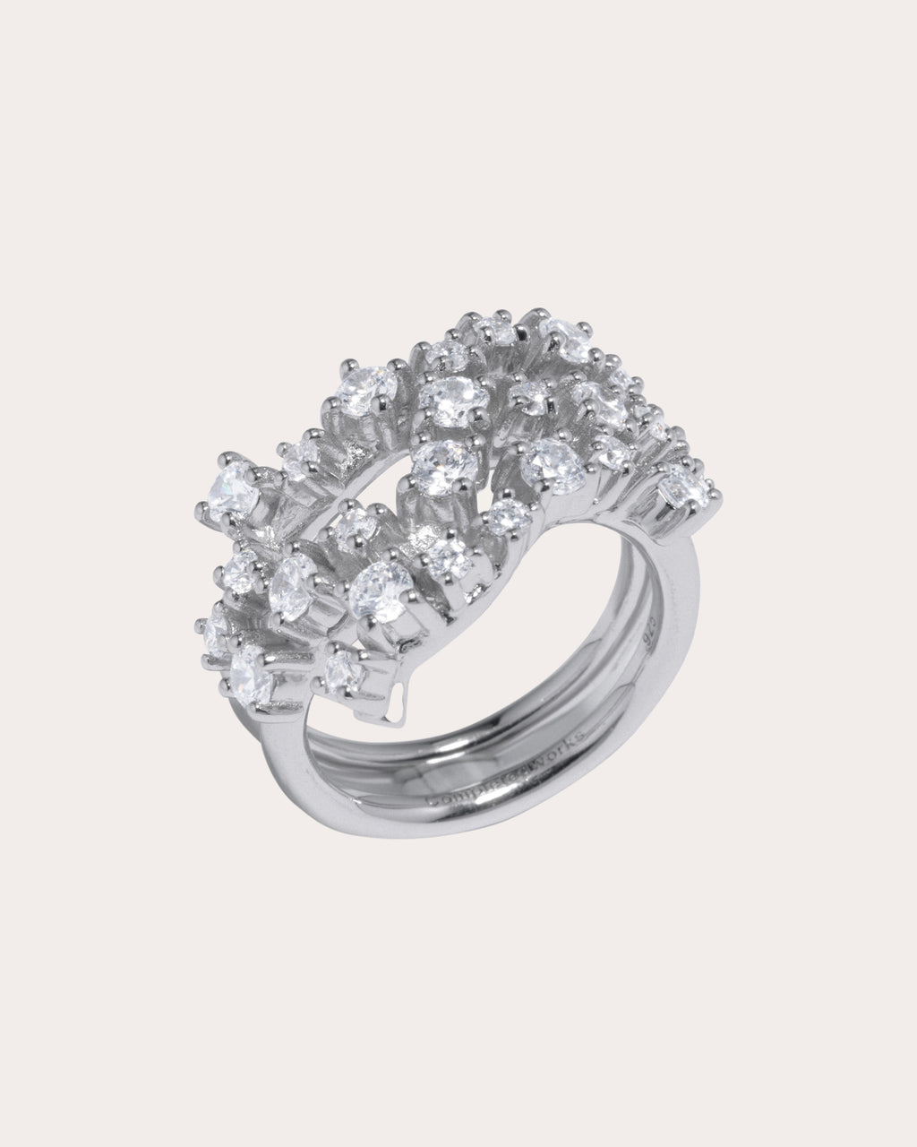 Cubic Zirconia Dropping Light Ring