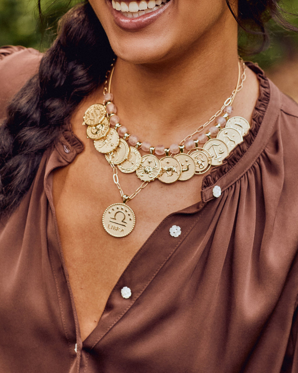 ARIES Small Zodiac Coin Pendant Necklace