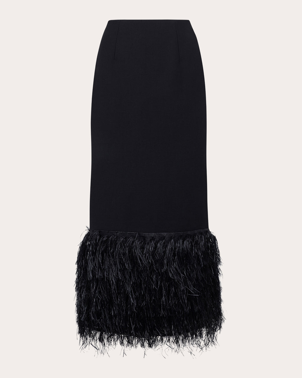 Zari Wool Raffia Fringe Midi Skirt