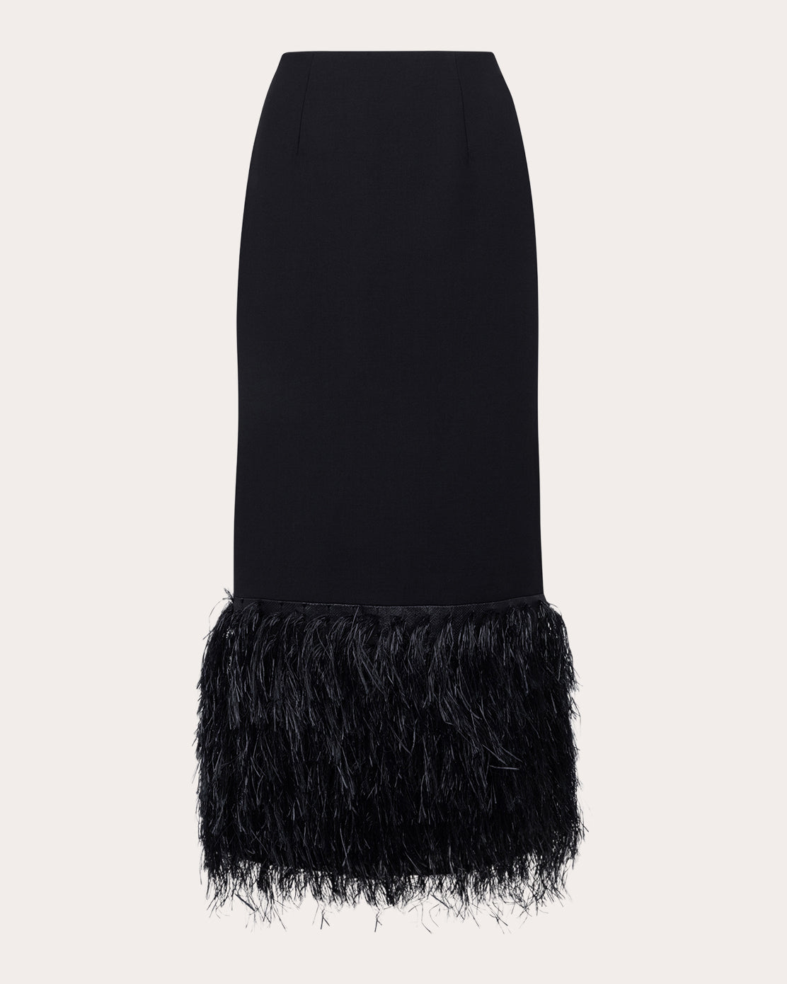 Zari Wool Raffia Fringe Midi Skirt