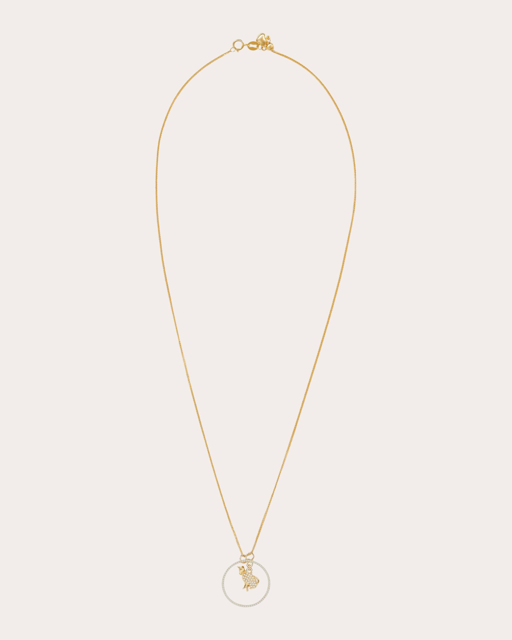 Diamond Zodiac Dog Pendant Necklace