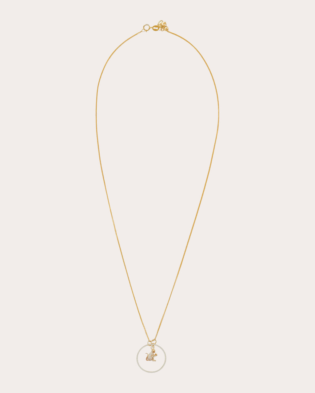 Diamond Zodiac Monkey Pendant Necklace