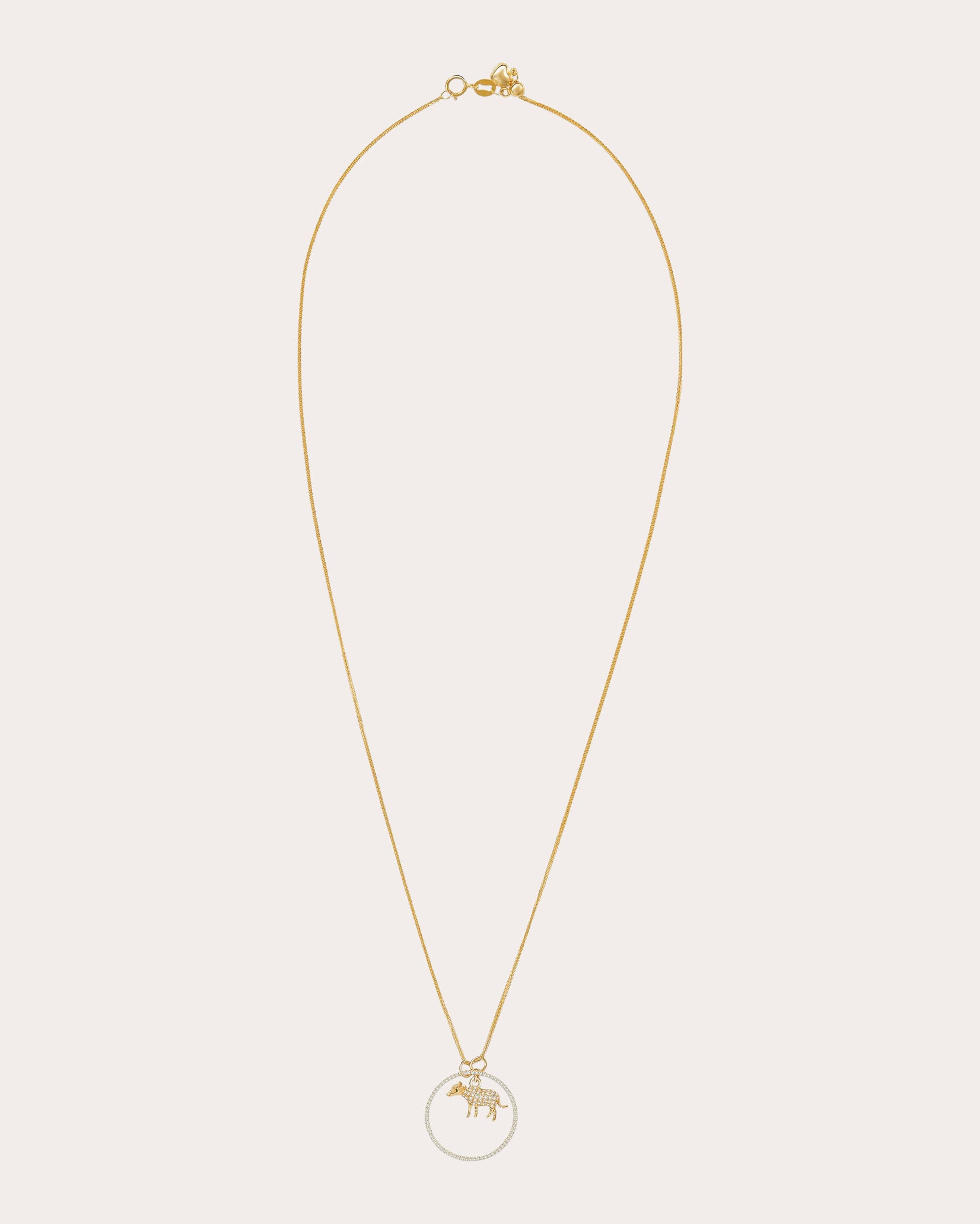 Diamond Zodiac Ox Pendant Necklace
