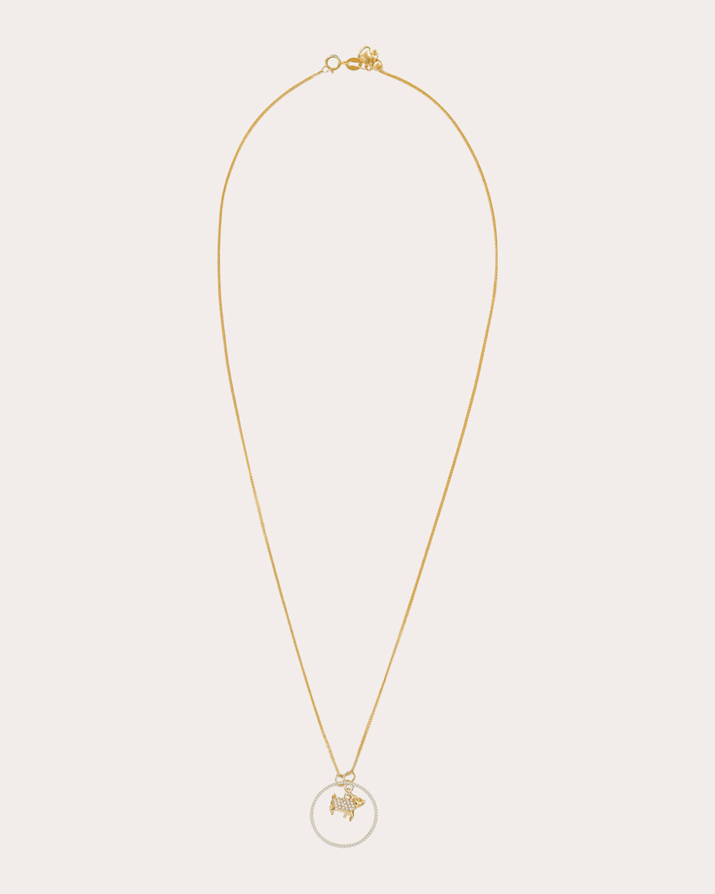 Diamond Zodiac Pig Pendant Necklace