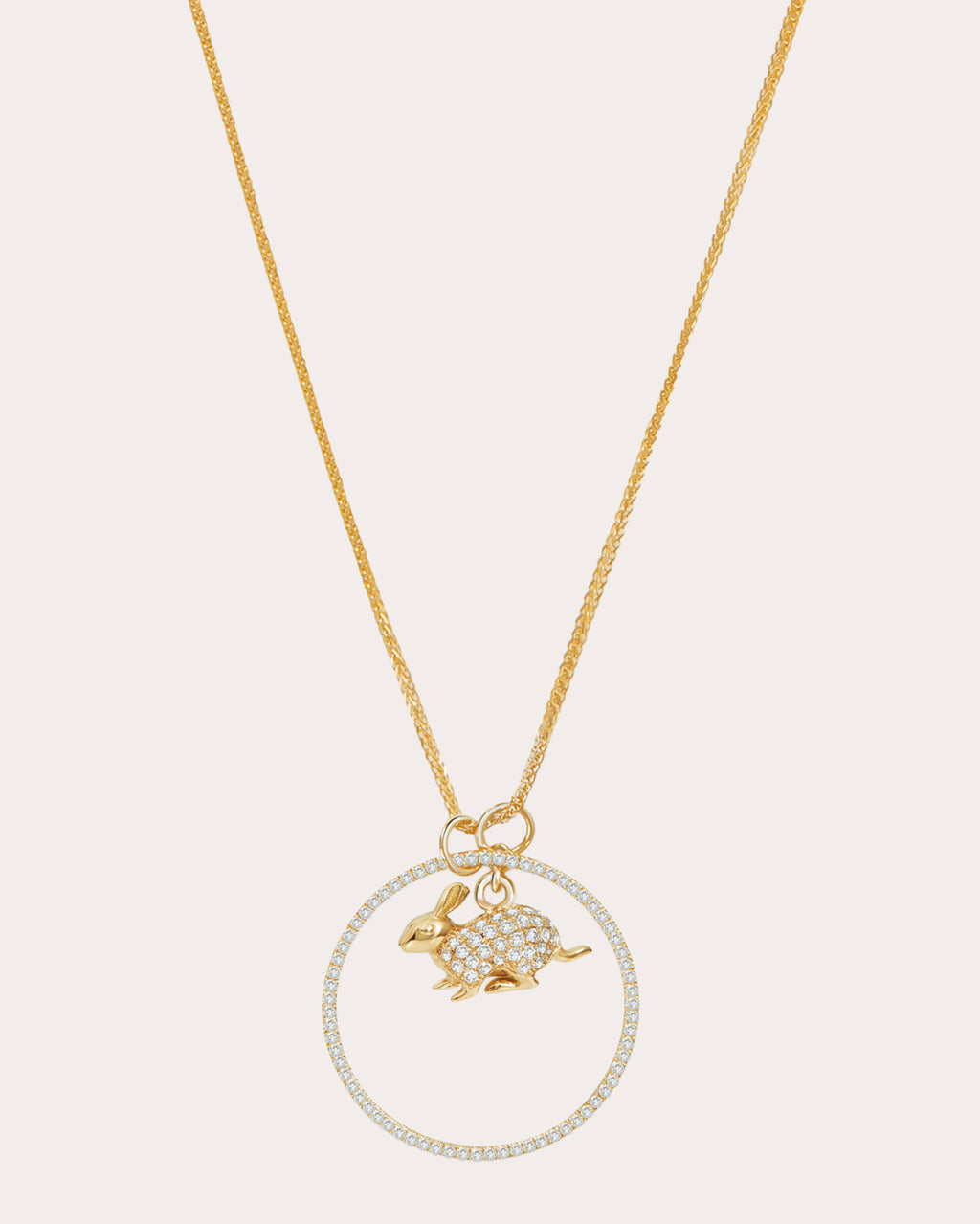 Diamond Zodiac Rabbit Pendant Necklace