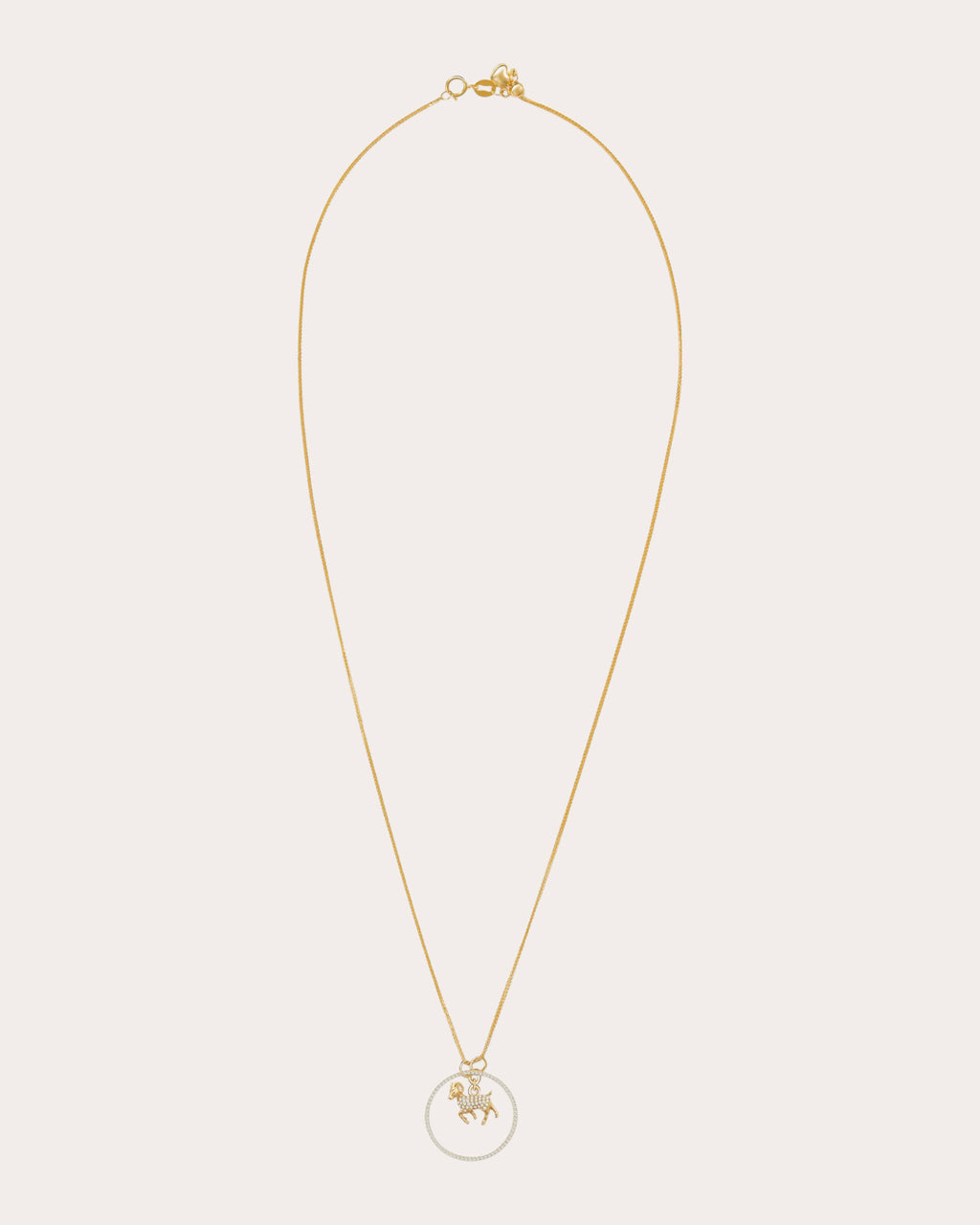 Diamond Zodiac Goat Pendant Necklace
