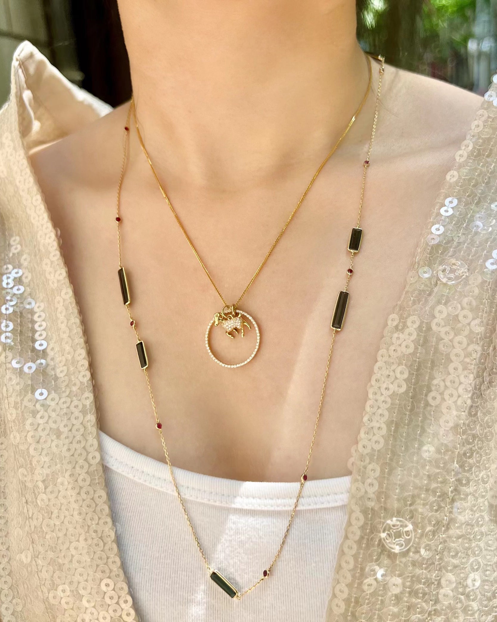 Diamond Zodiac Goat Pendant Necklace