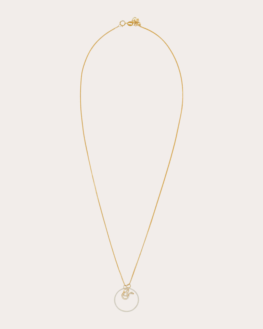 Diamond Zodiac Snake Pendant Necklace