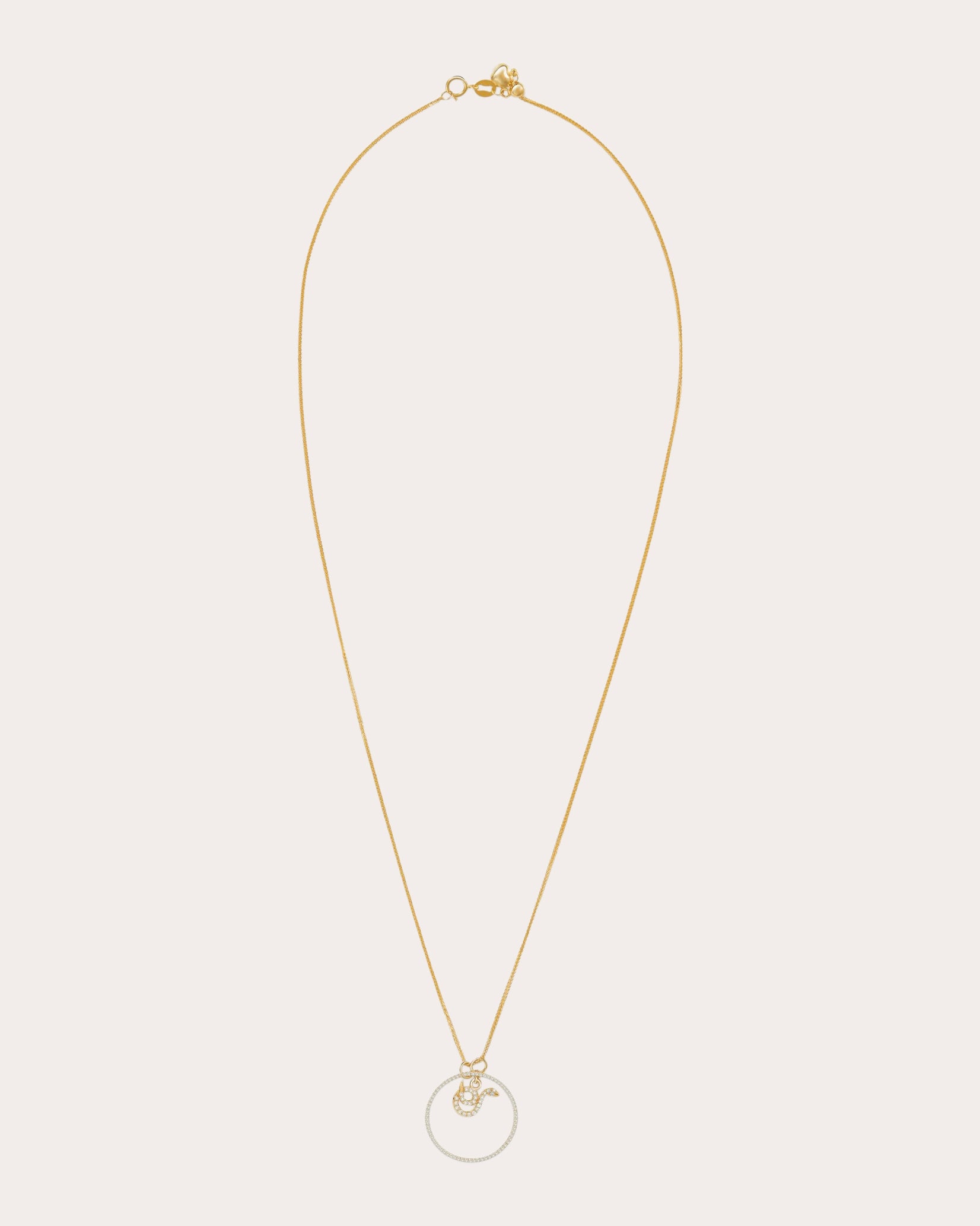 Diamond Zodiac Snake Pendant Necklace