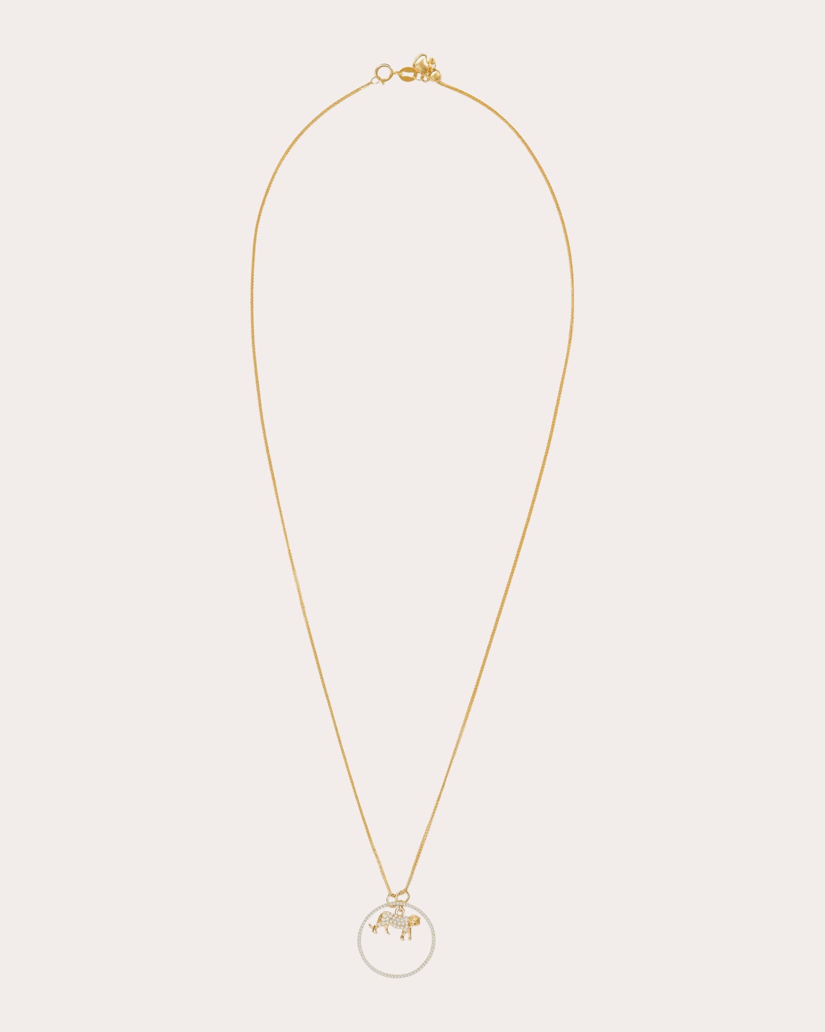 Diamond Zodiac Tiger Pendant Necklace