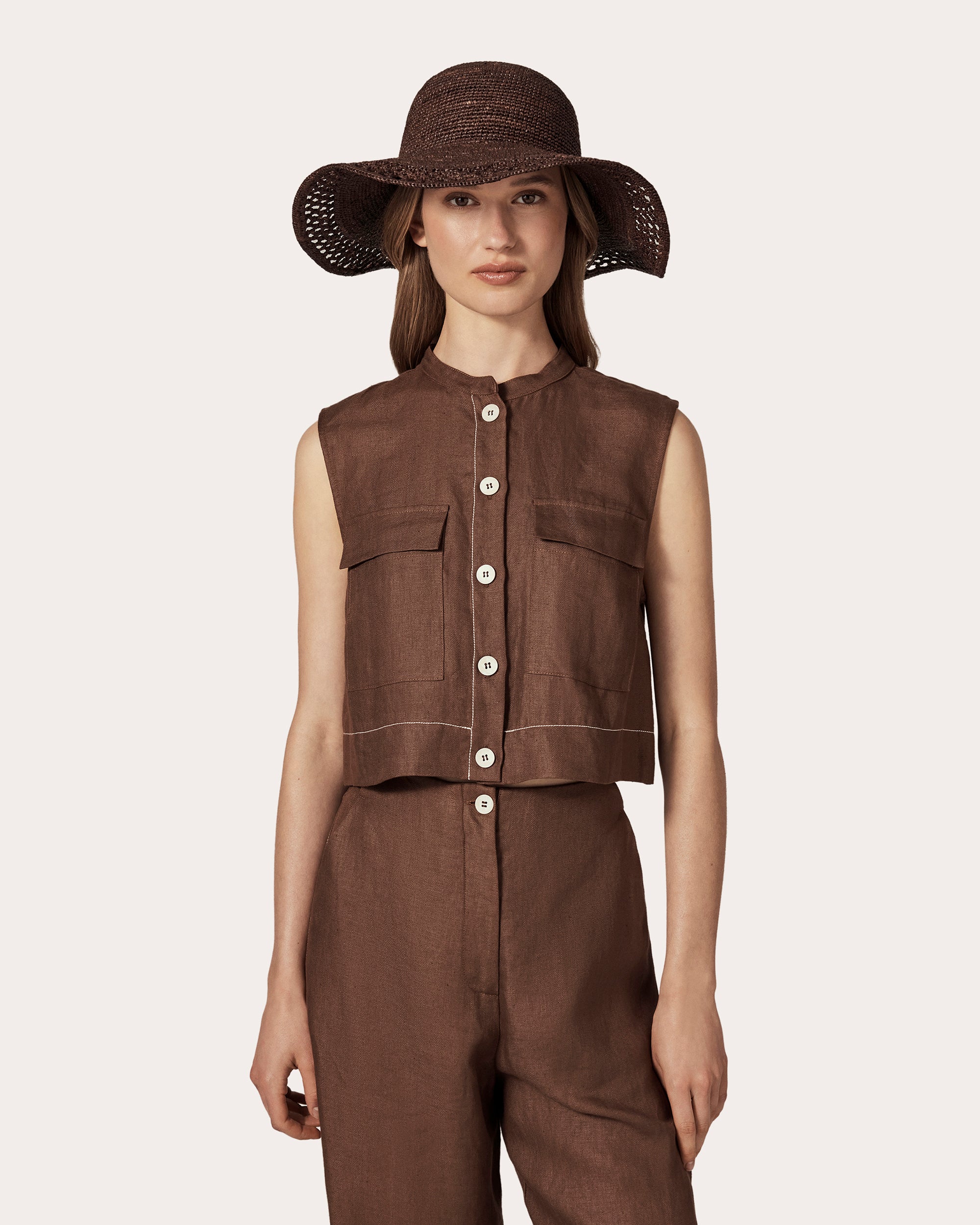 Zuri Crocheted Raffia Sun Hat