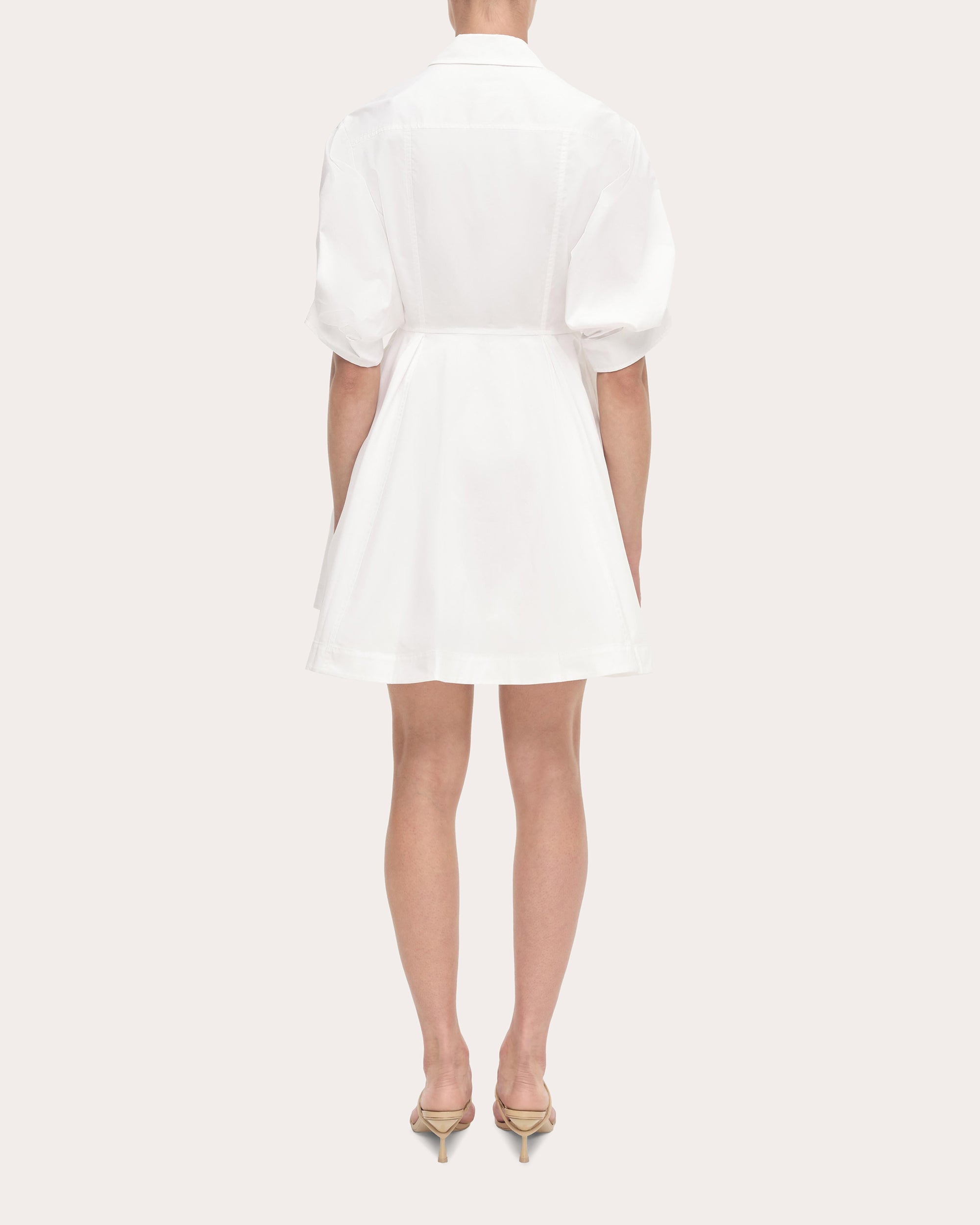 Jazzie Pleated Poplin Mini Shirt Dress
