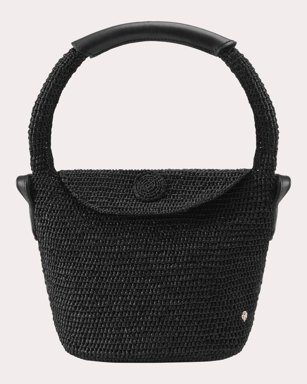 Yala Crocheted Raffia Mini Drawstring Sac Bag
