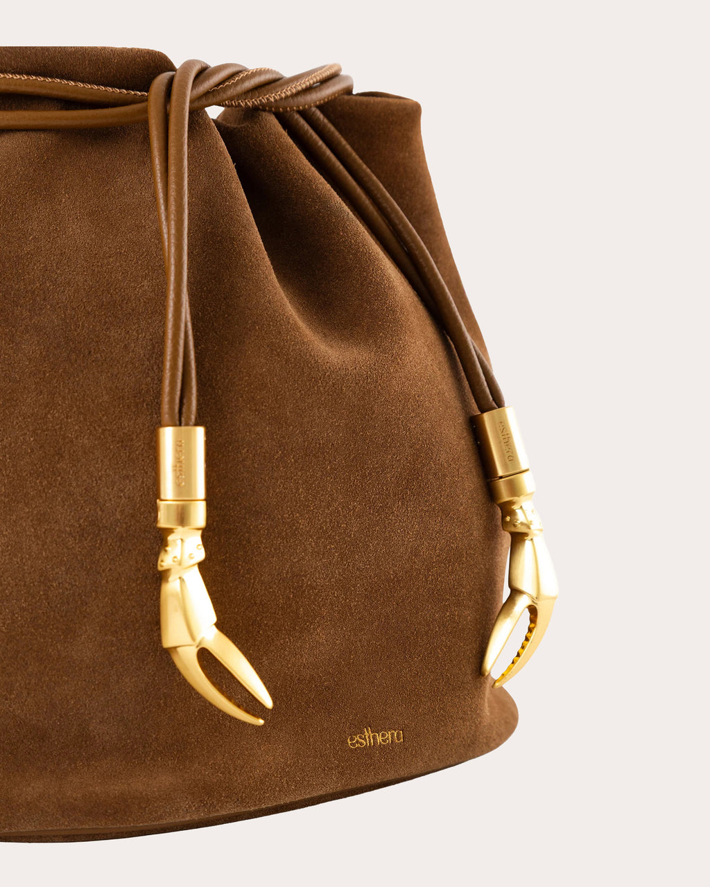 Crab Claw Suede Pouch Bag