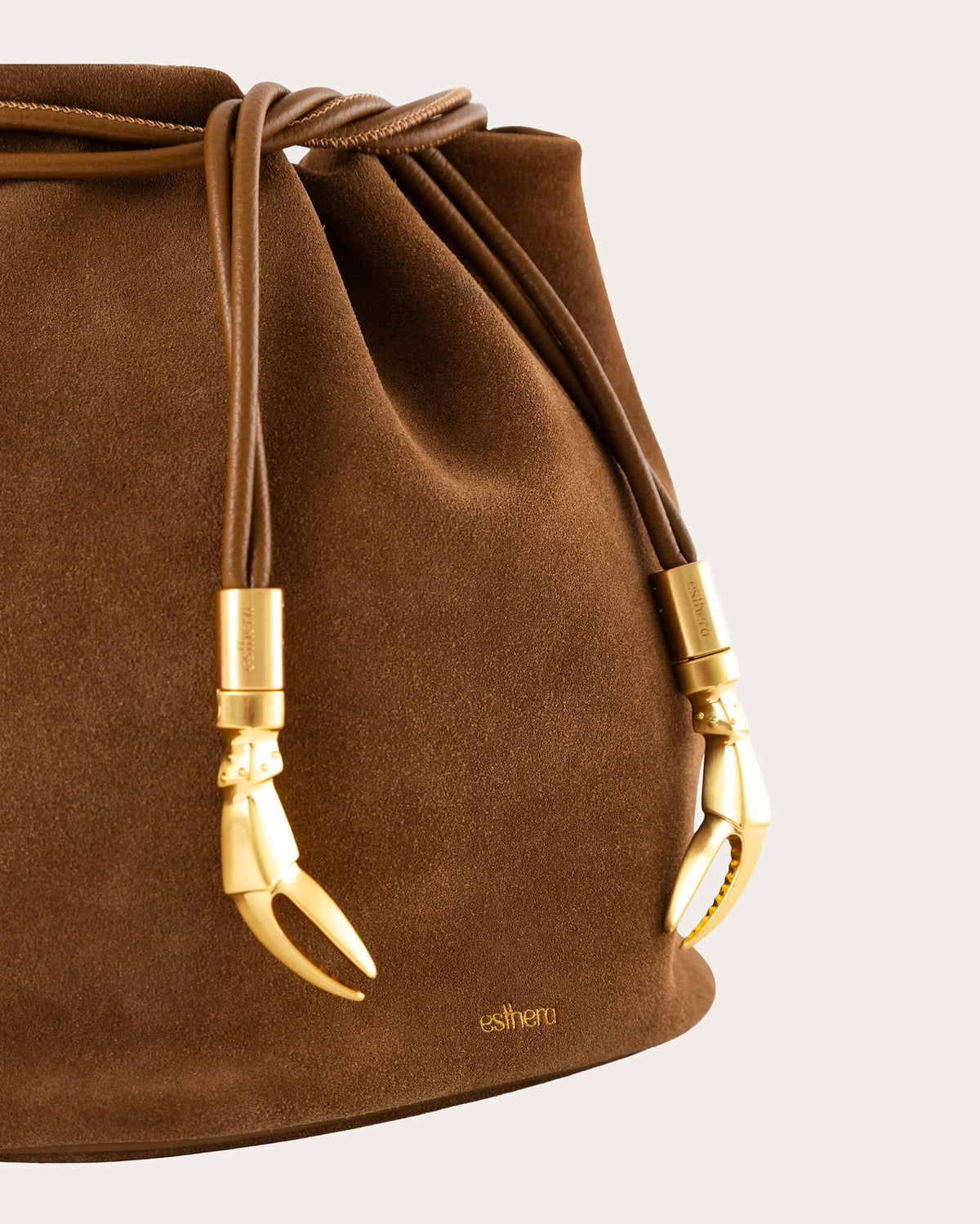 Crab Claw Suede Pouch Bag