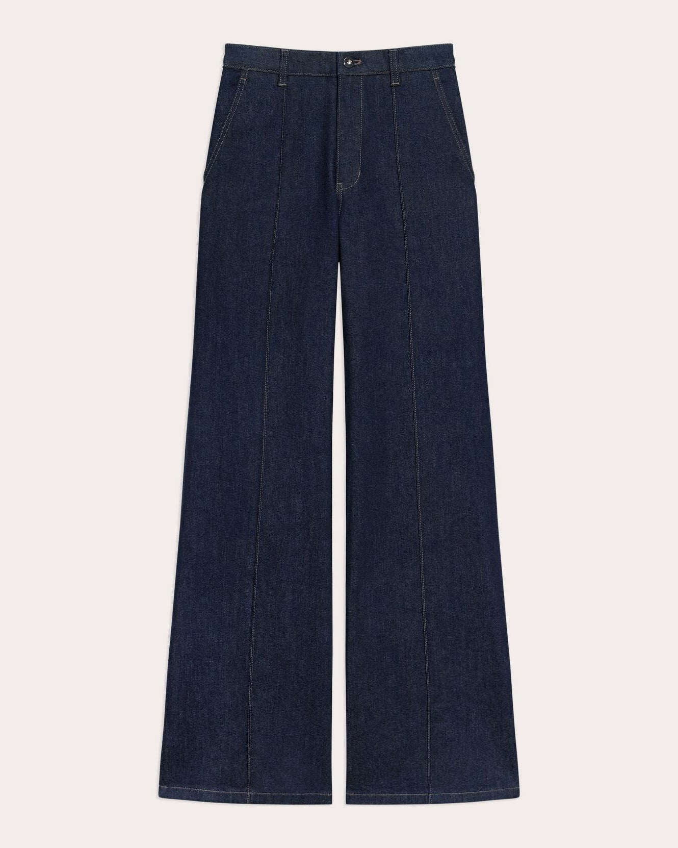 Seamed High-Rise Flare Jeans